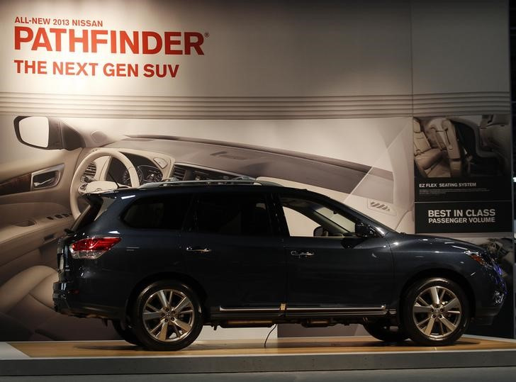 A 2013 Nissan Pathfinder is seen at the Washington Auto Show