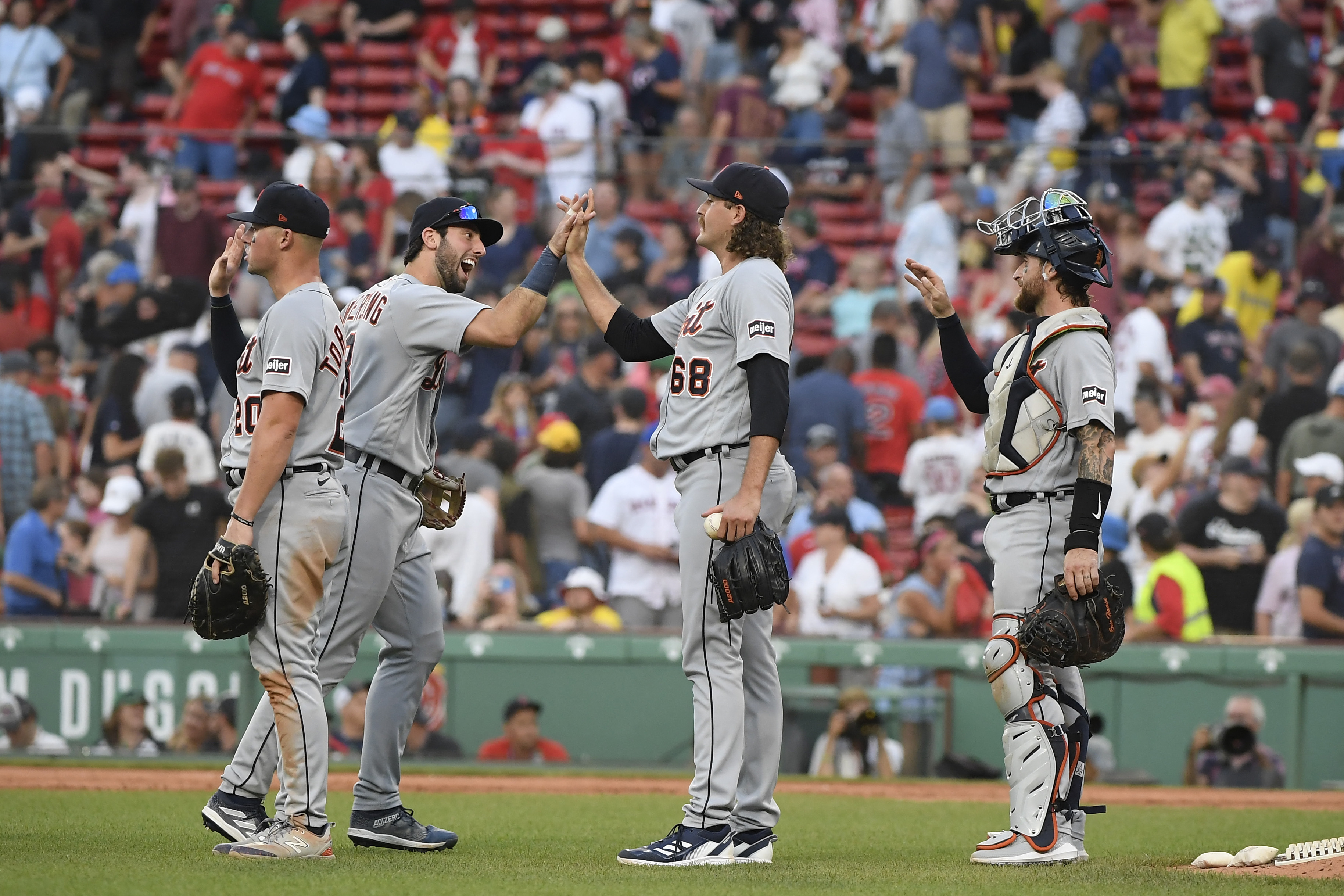 Carpenter hits 2 HRs, Tigers go deep over Green Monster 4 times in 6-2 win  over Red Sox