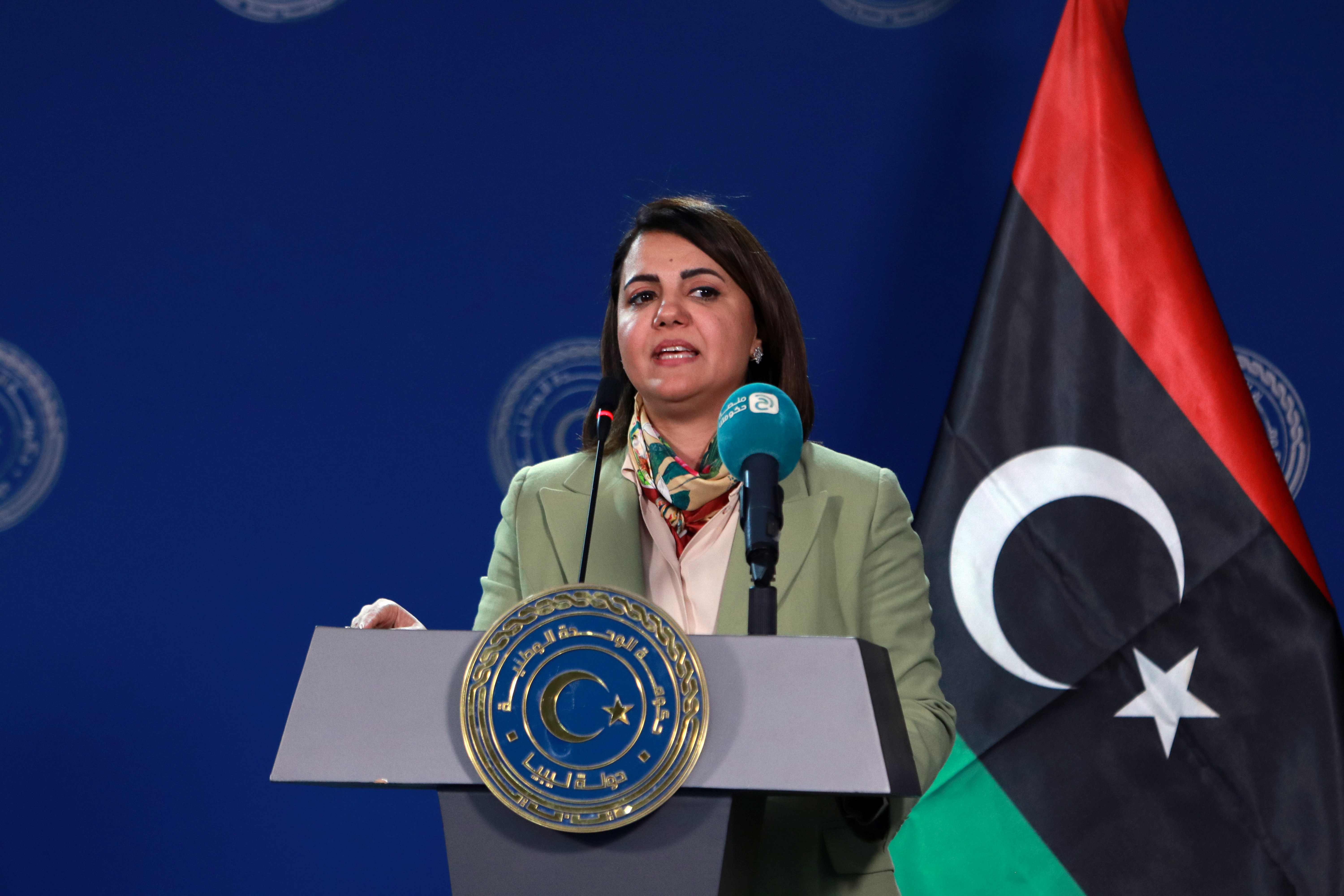 EU's head of foreign policy Josep Borell and Libyan FM Najla el-Mangoush hold a news conference in Tripoli