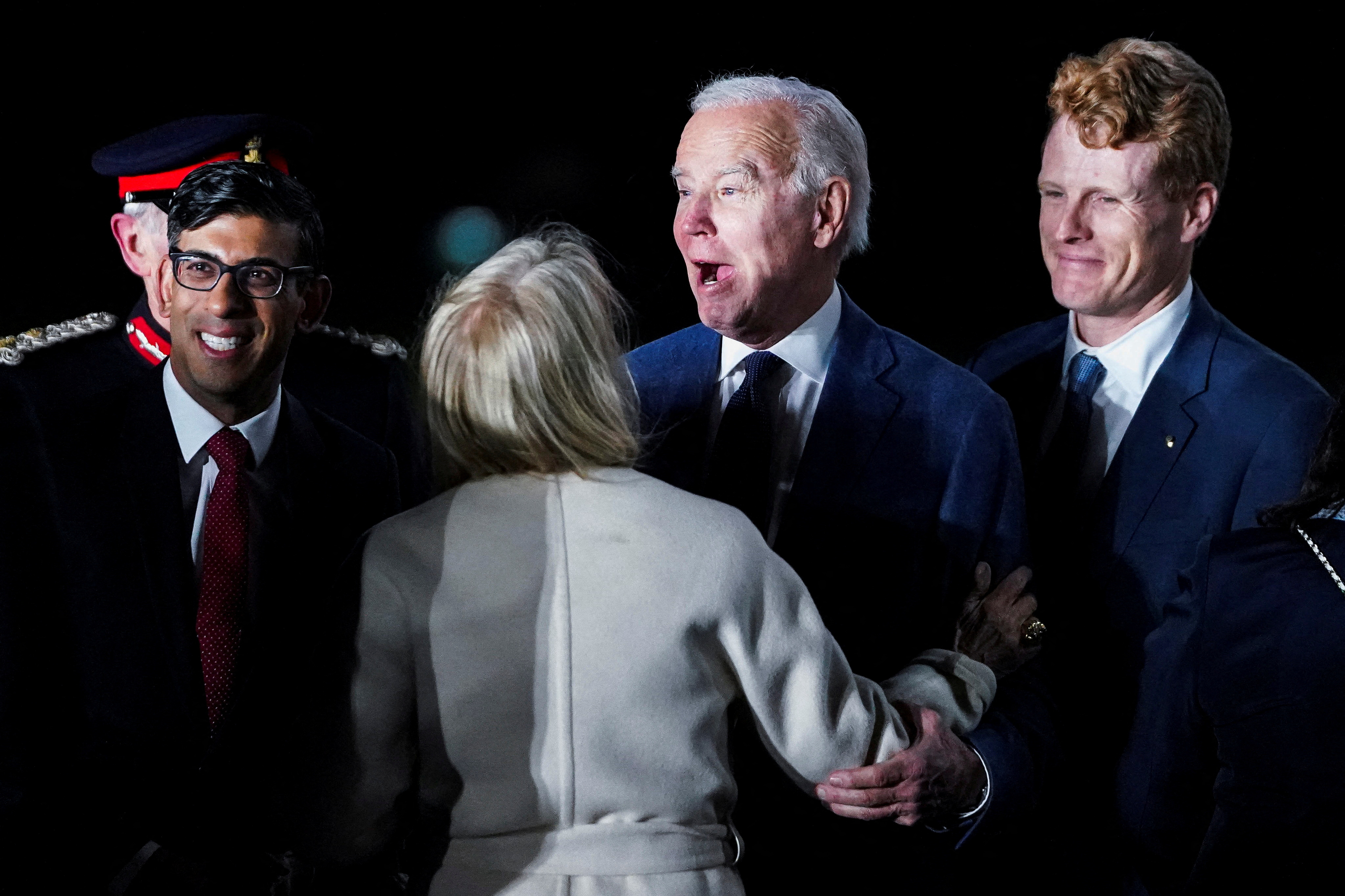 US President Joe Biden arrives at Belfast International Airport in Belfast