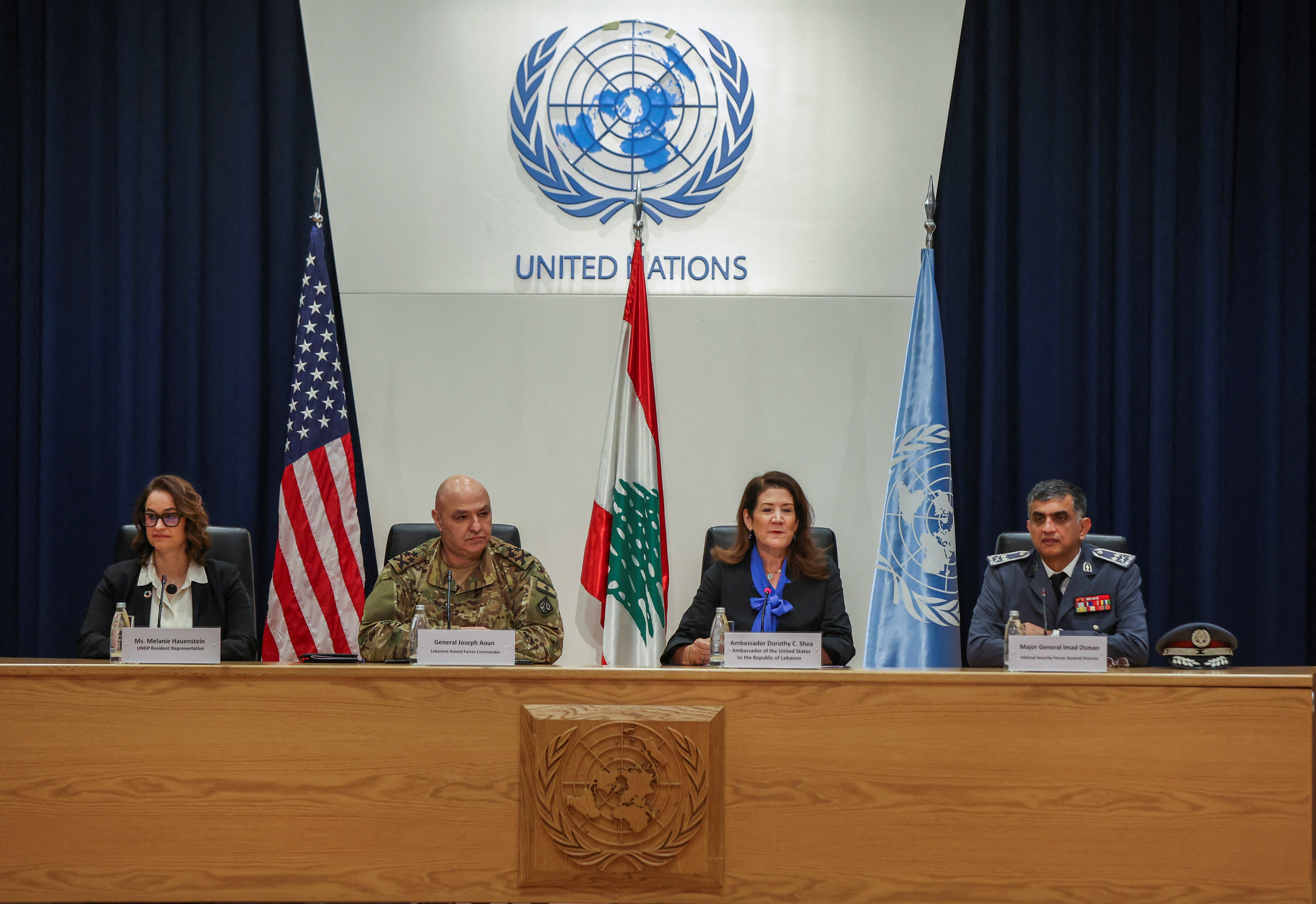 News conference to launch a Livelihood Support Program for the Lebanese army and Internal Security Forces