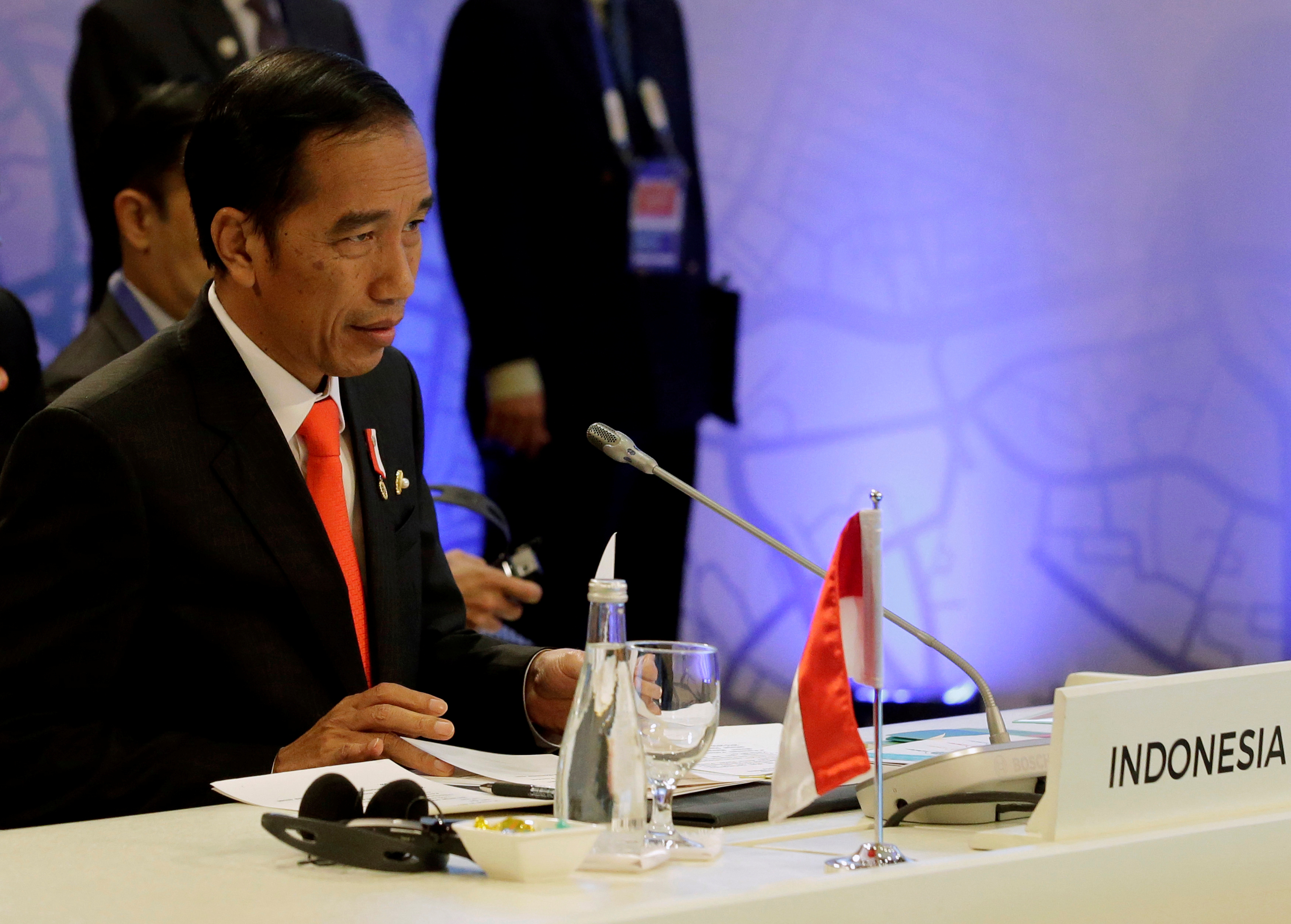 Indonesian President Joko "Jokowi" Widodo speaks during the 10th Indonesia - Malaysia - Thailand Growth Triangle (IMT-GT) Summit as part of the 30th Association of Southeast Asian Nations (ASEAN) summit in metropolitan Manila