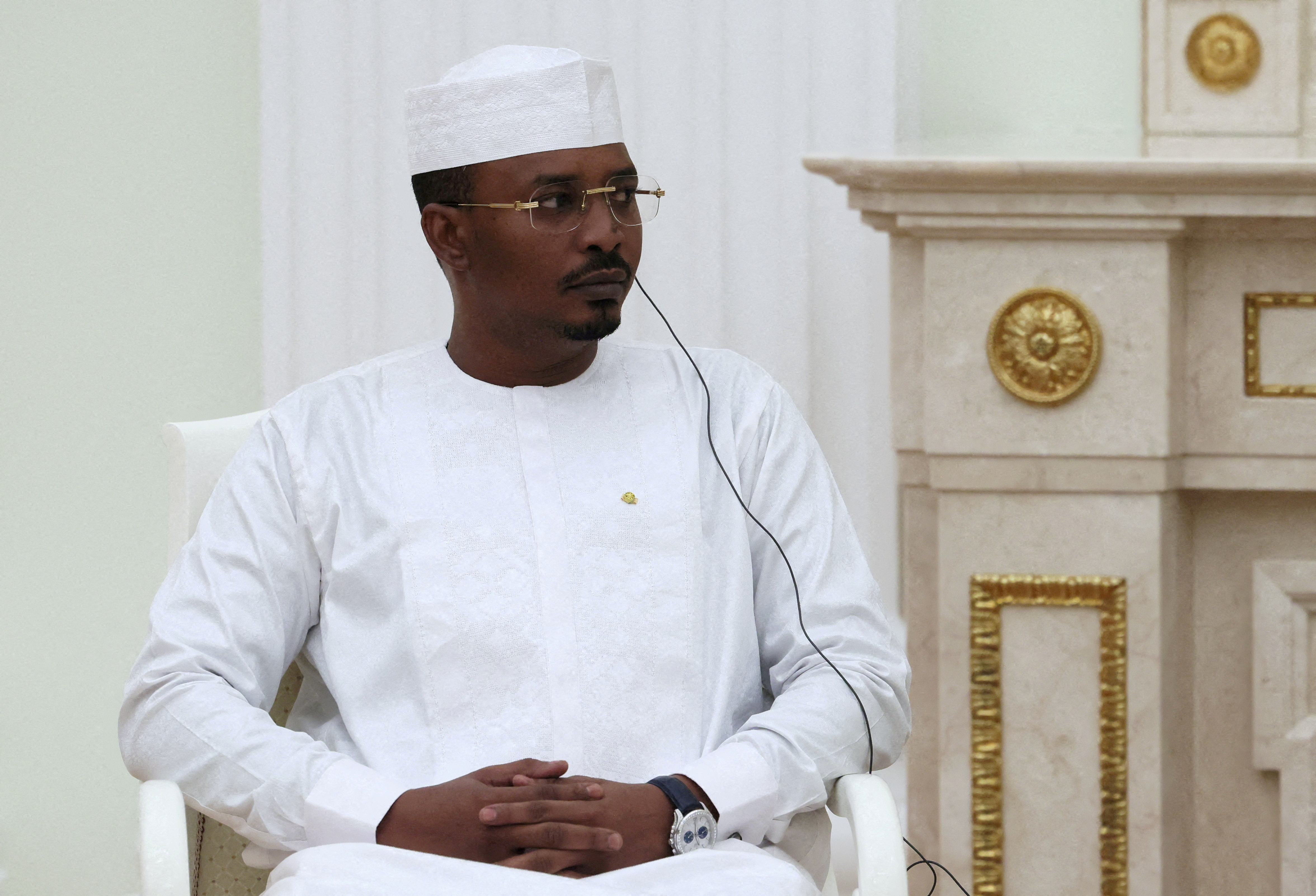 FILE PHOTO: Russia's President Vladimir Putin meets with Chad's interim President Mahamat Idriss Deby in Moscow