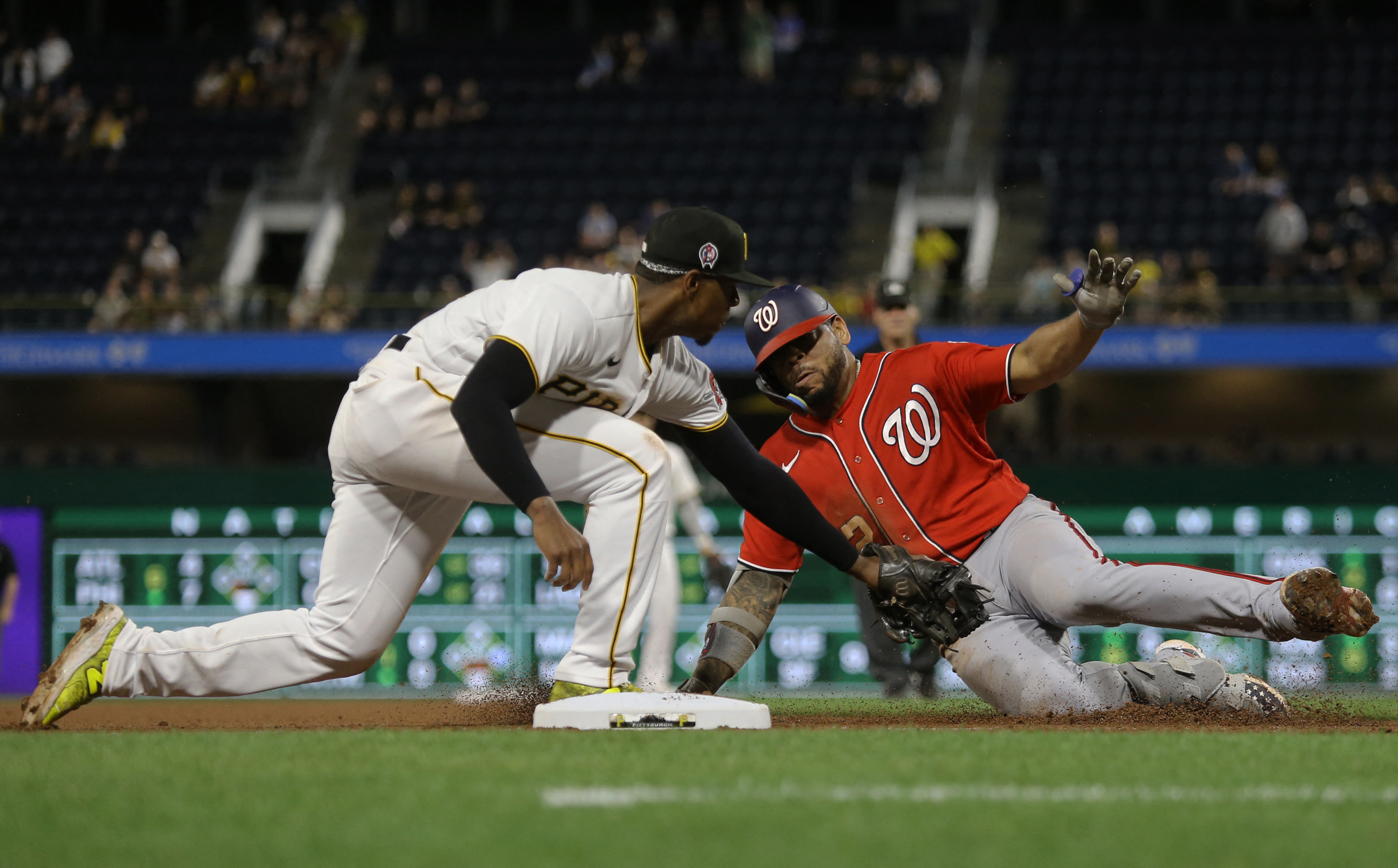 Abrams homers twice, Corbin pitches into the seventh as Nationals ease past  Pirates 6-2 - ABC News