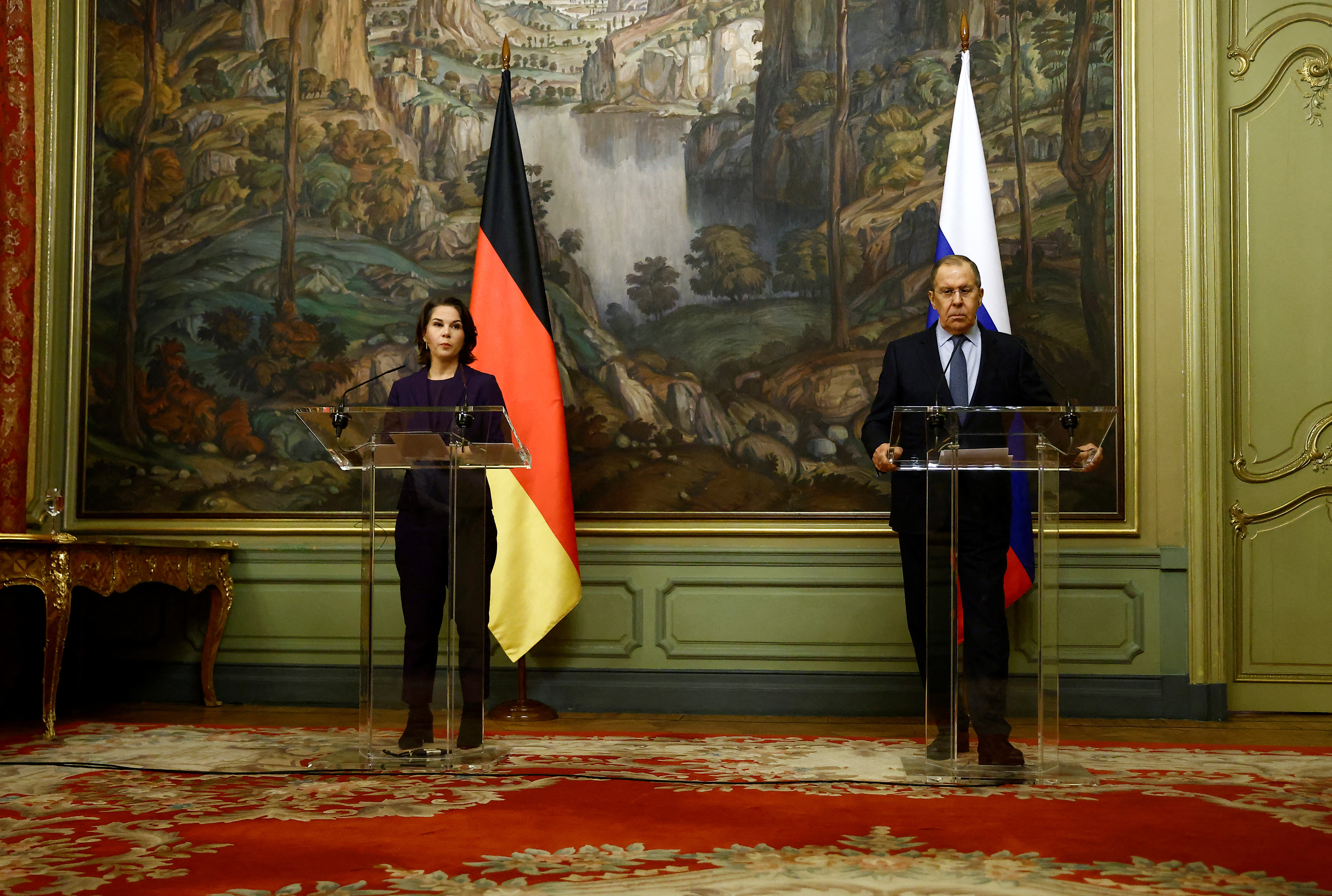 Russian Foreign Minister Sergei Lavrov meets with German Foreign Minister Annalena Baerbock in Moscow