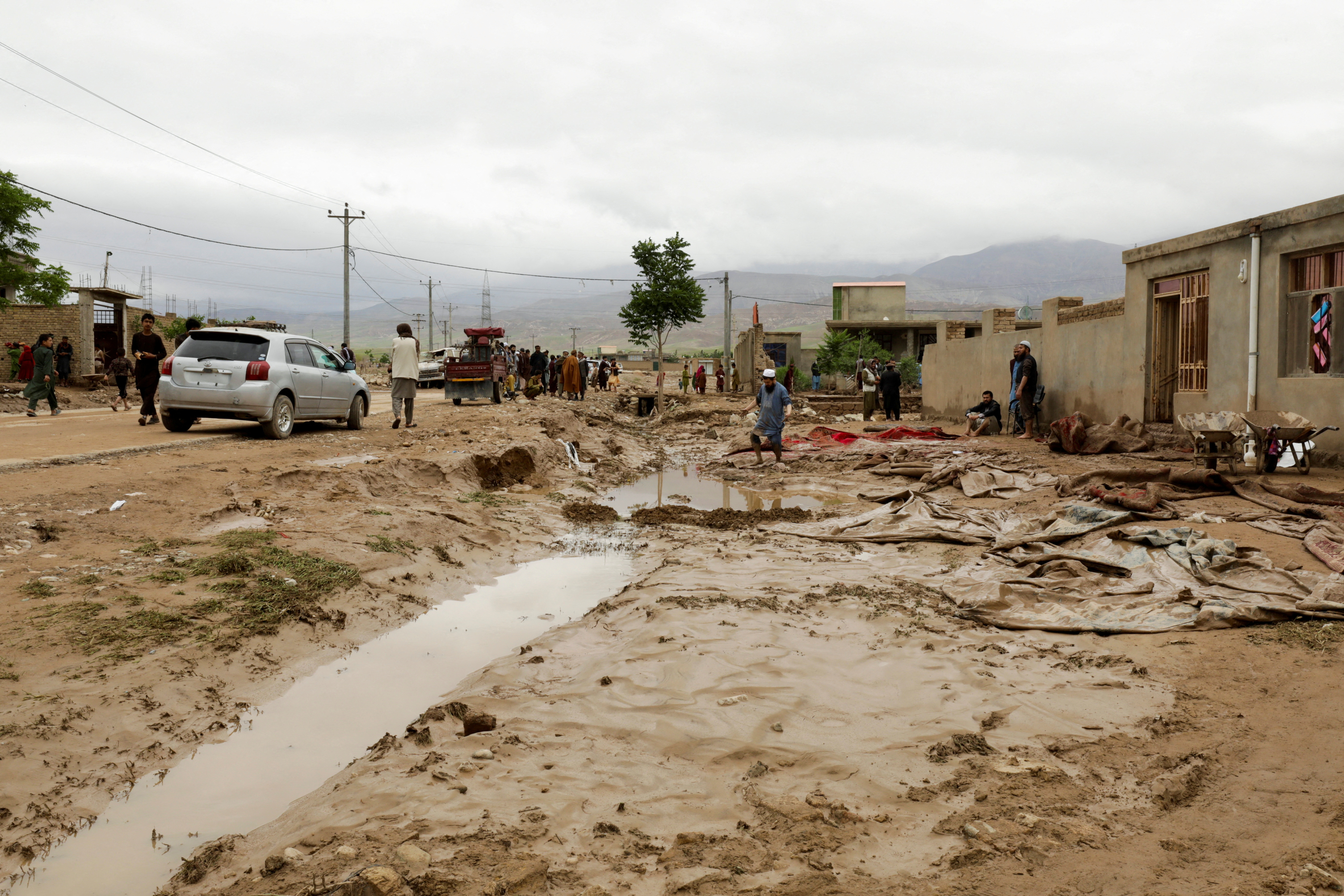 Aftermath of floods following heavy rain in the northern province of Baghlan