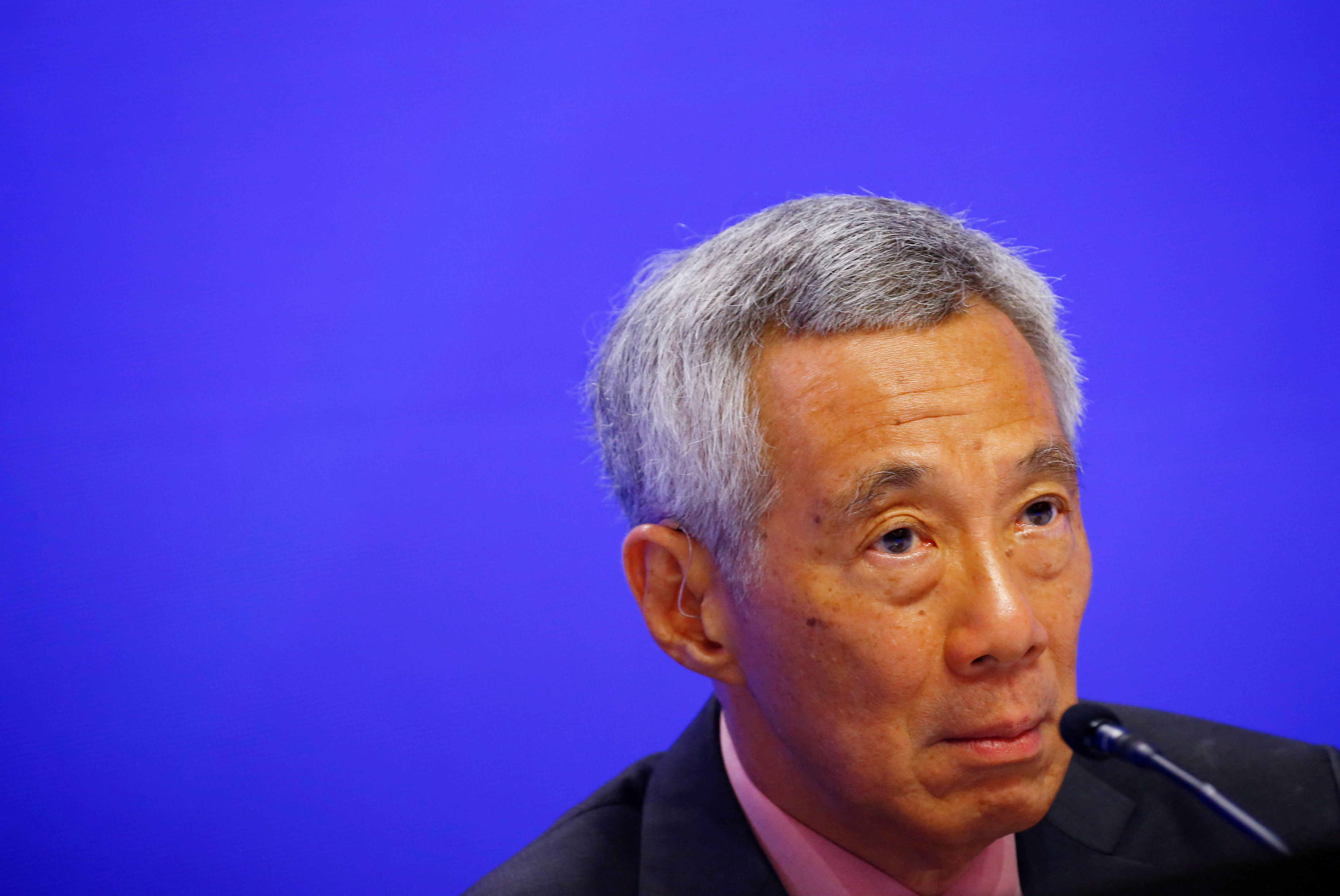 Singapore's Prime Minister Lee Hsien Loong attends the IISS Shangri-la Dialogue in Singapore
