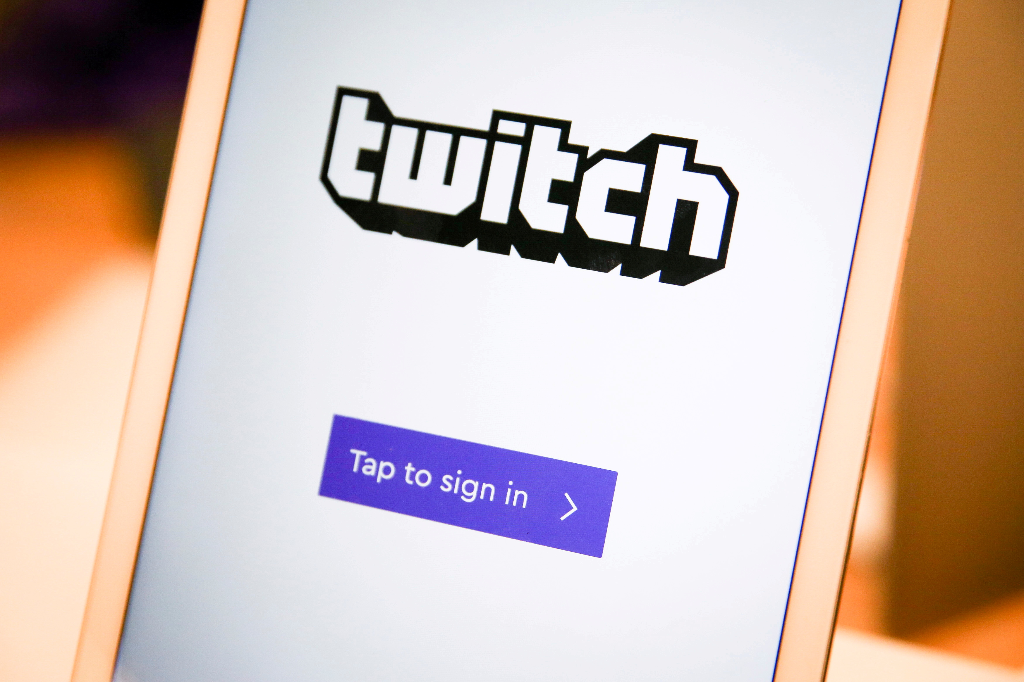 A twitch sign-in screen is seen at the offices of Twitch Interactive Inc, a social video platform and gaming community owned by Amazon, in San Francisco, California