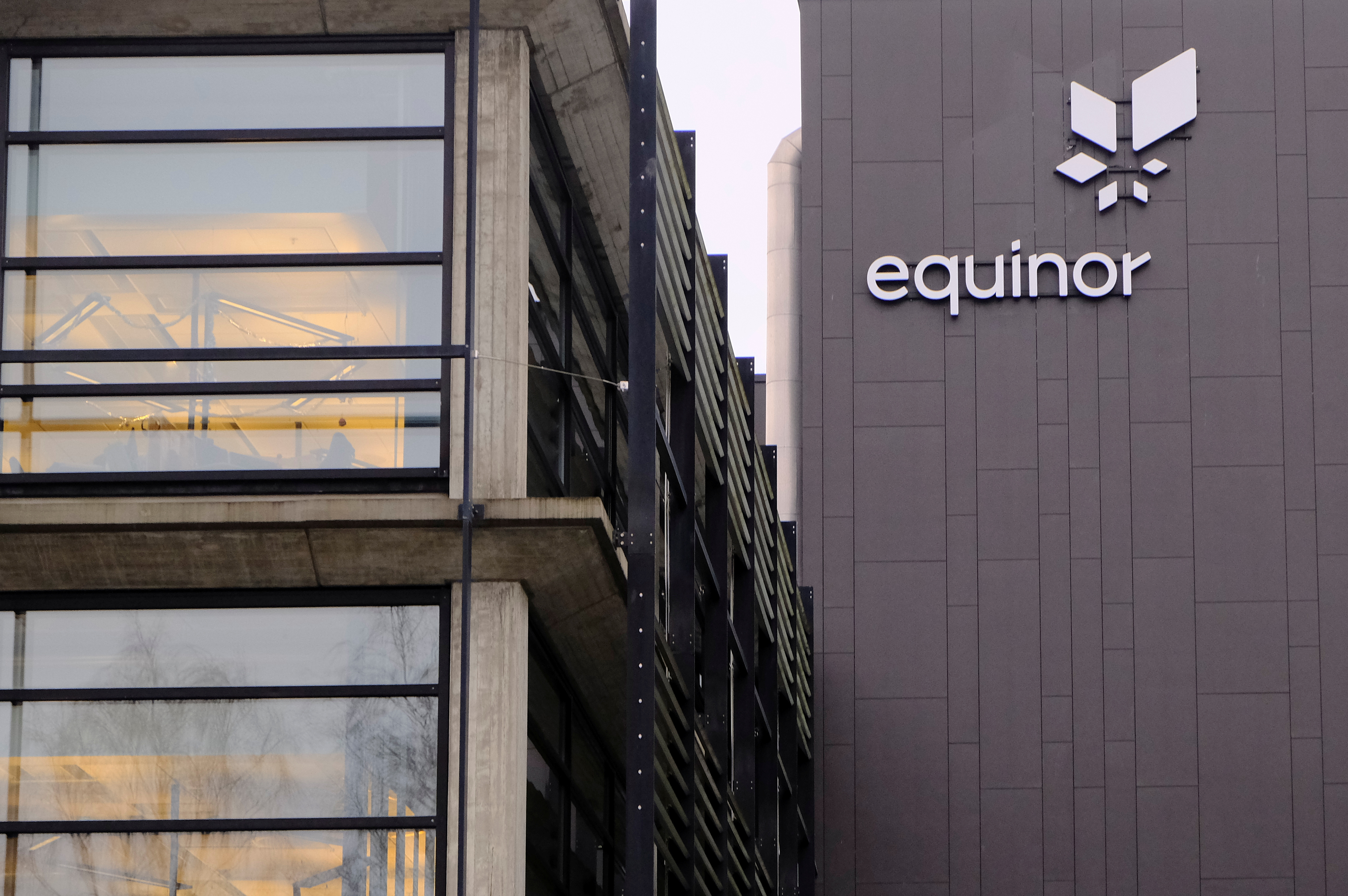Equinor's logo is seen at the company's headquarters in Stavanger