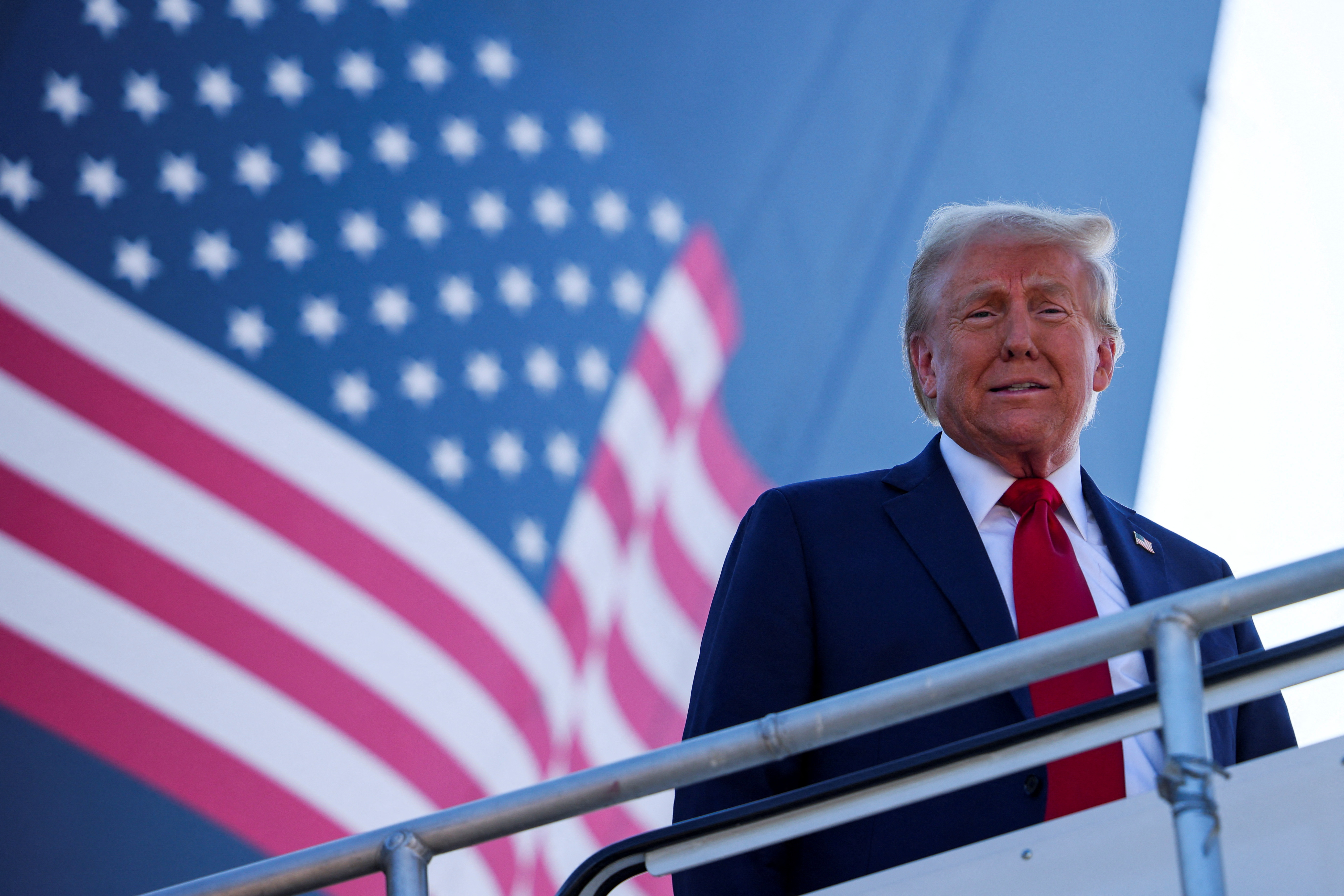 Republican presidential nominee former U.S. President Donald Trump campaigns in Michigan