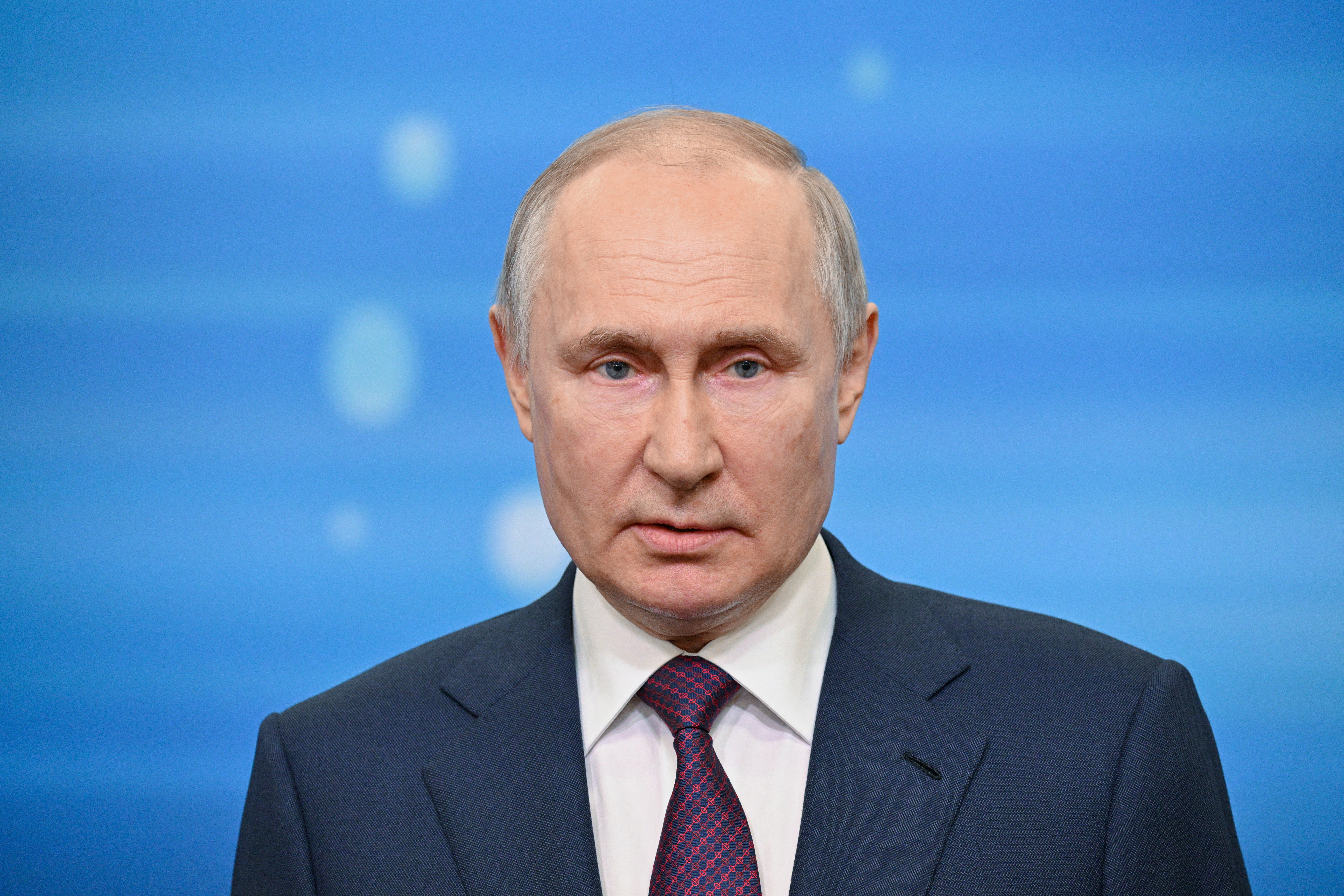 Russian President Vladimir Putin makes a statement in Sochi
