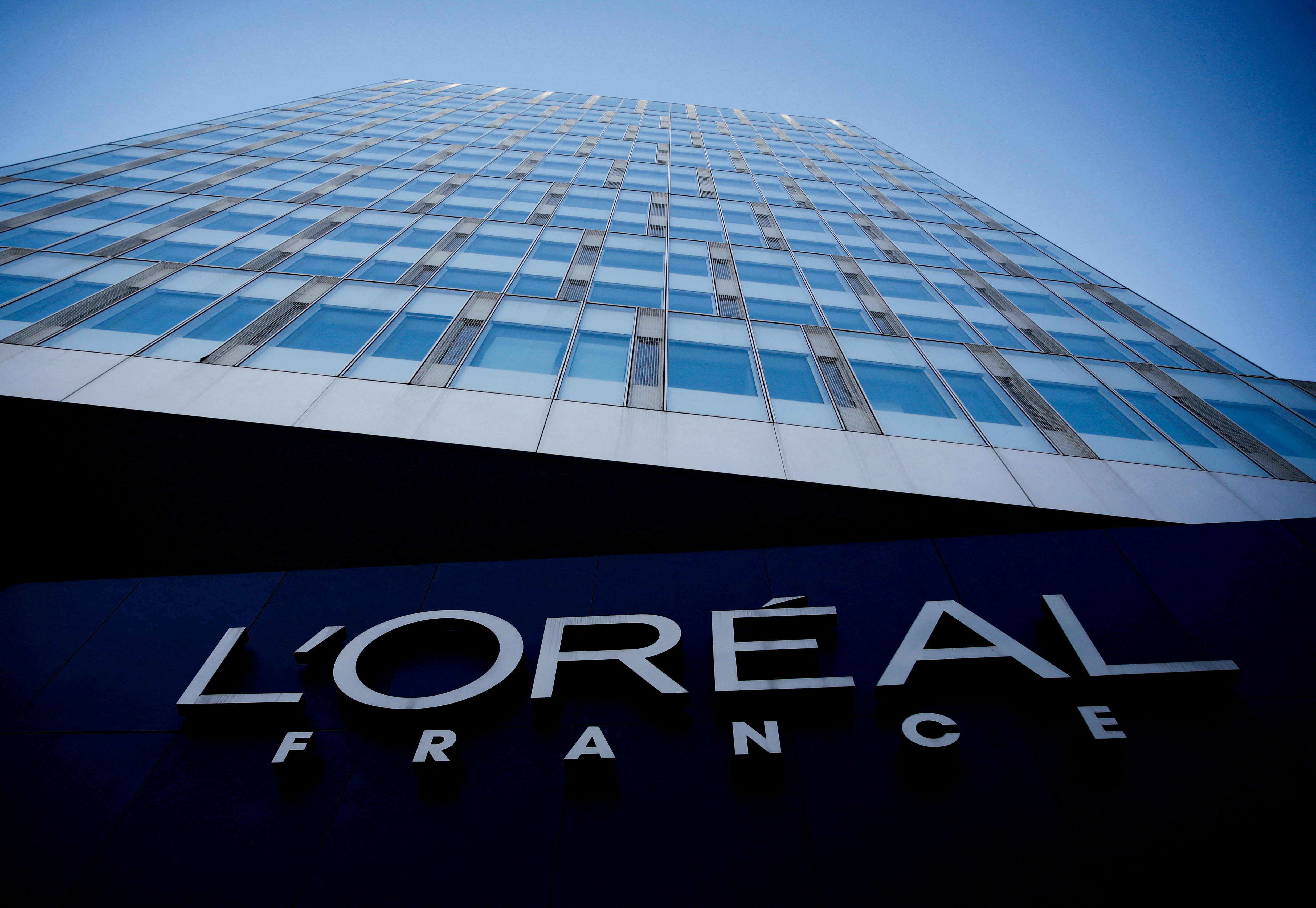 The logo of French cosmetics group L'Oreal in the western Paris suburb of Levallois-Perret