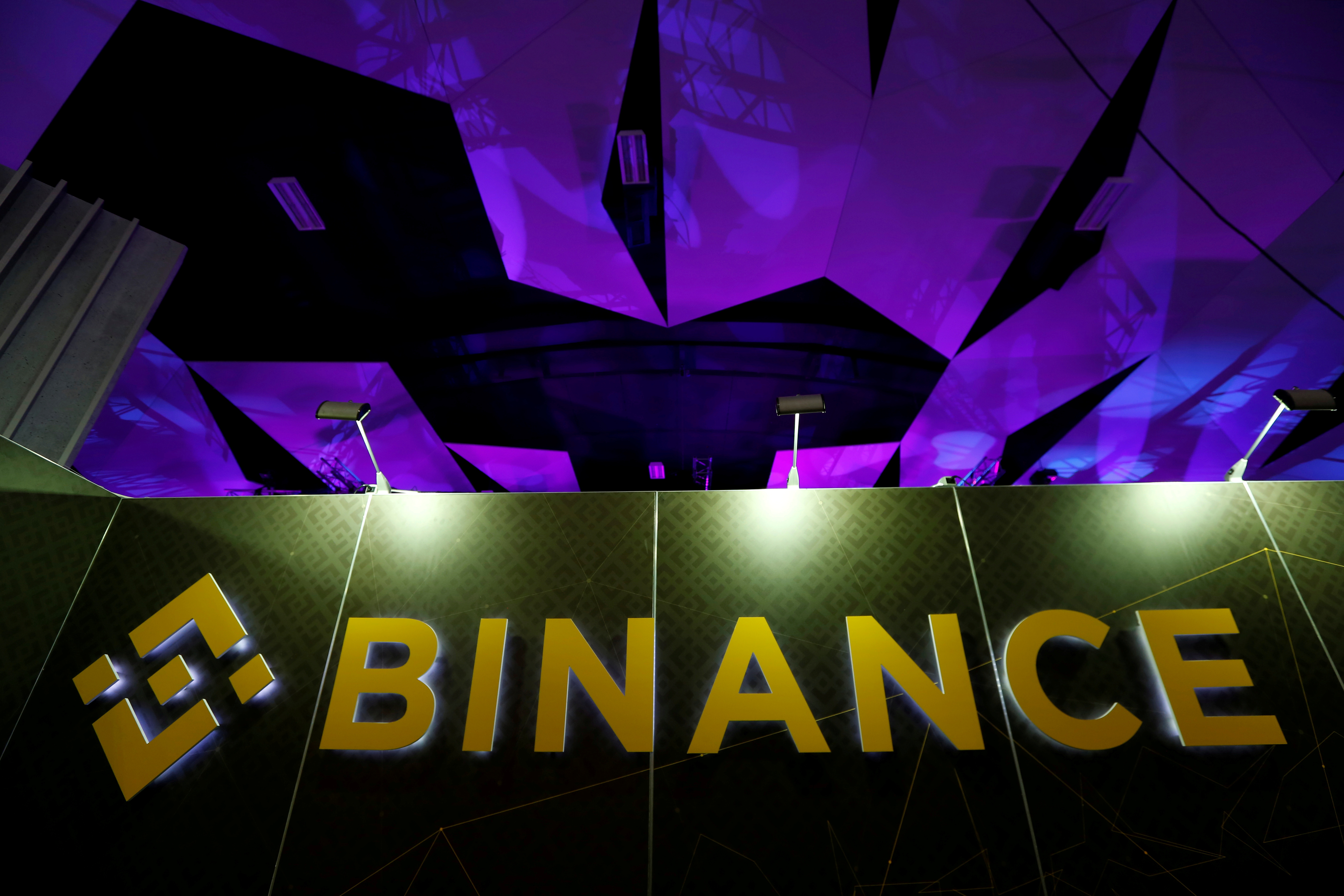 The logo of Binance is seen on their exhibition stand at the Delta Summit, Malta's official Blockchain and Digital Innovation event promoting cryptocurrency, in St Julian's