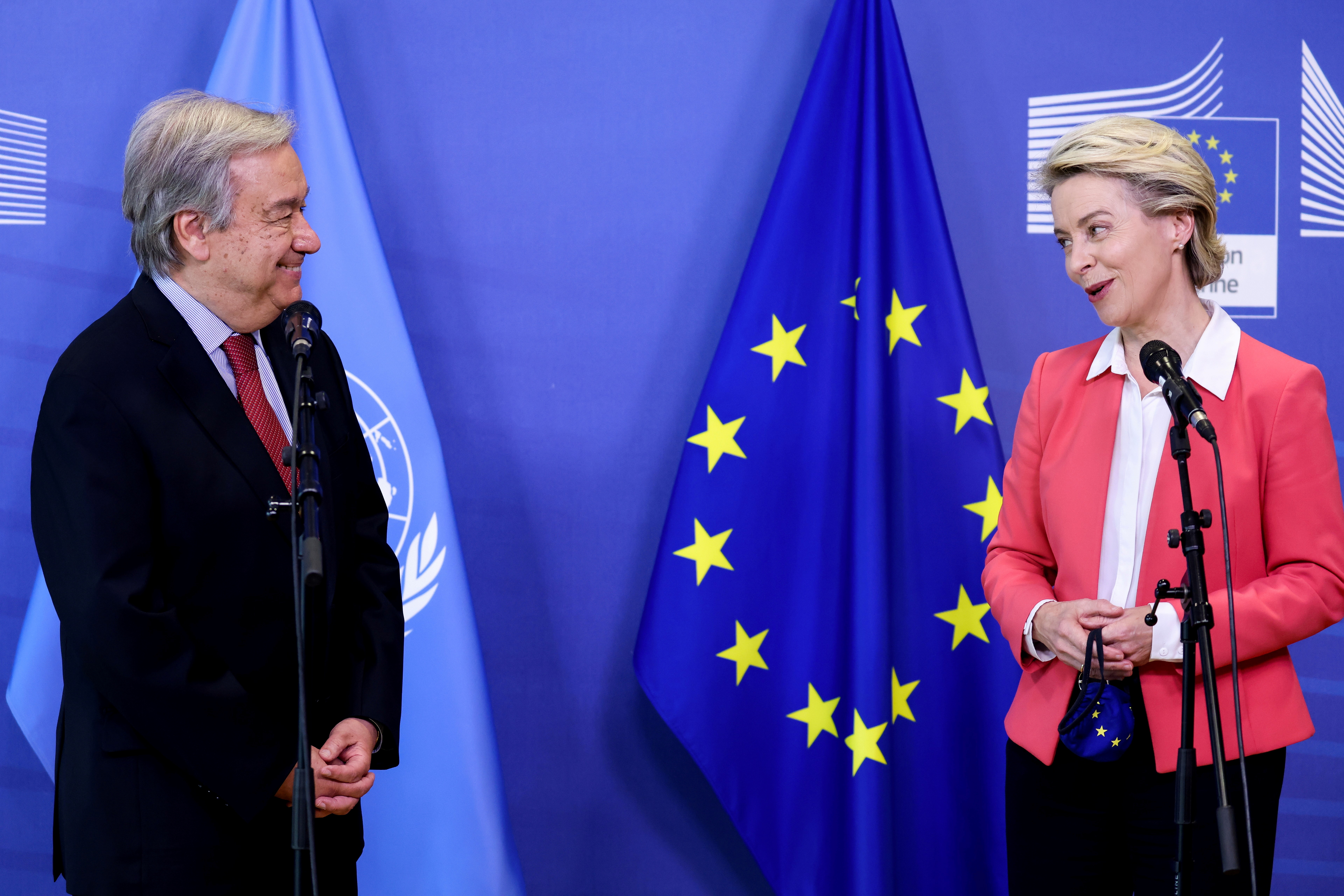 European Commission President Ursula von der Leyen receives the Secretary-General of the United Nations Antonio Guterres