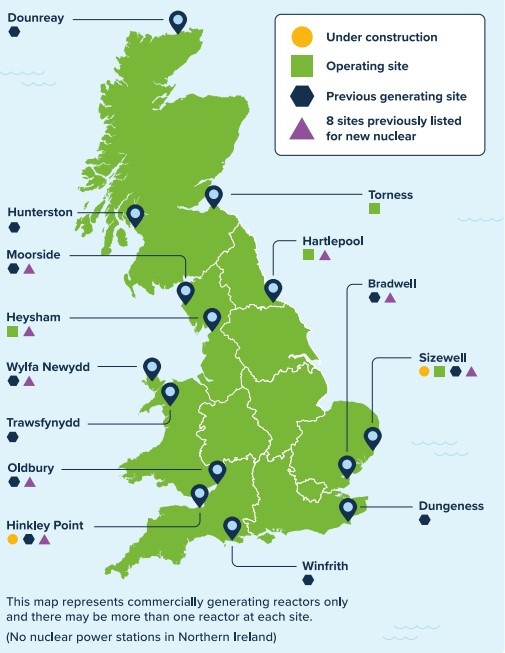 UK civil nuclear power sites