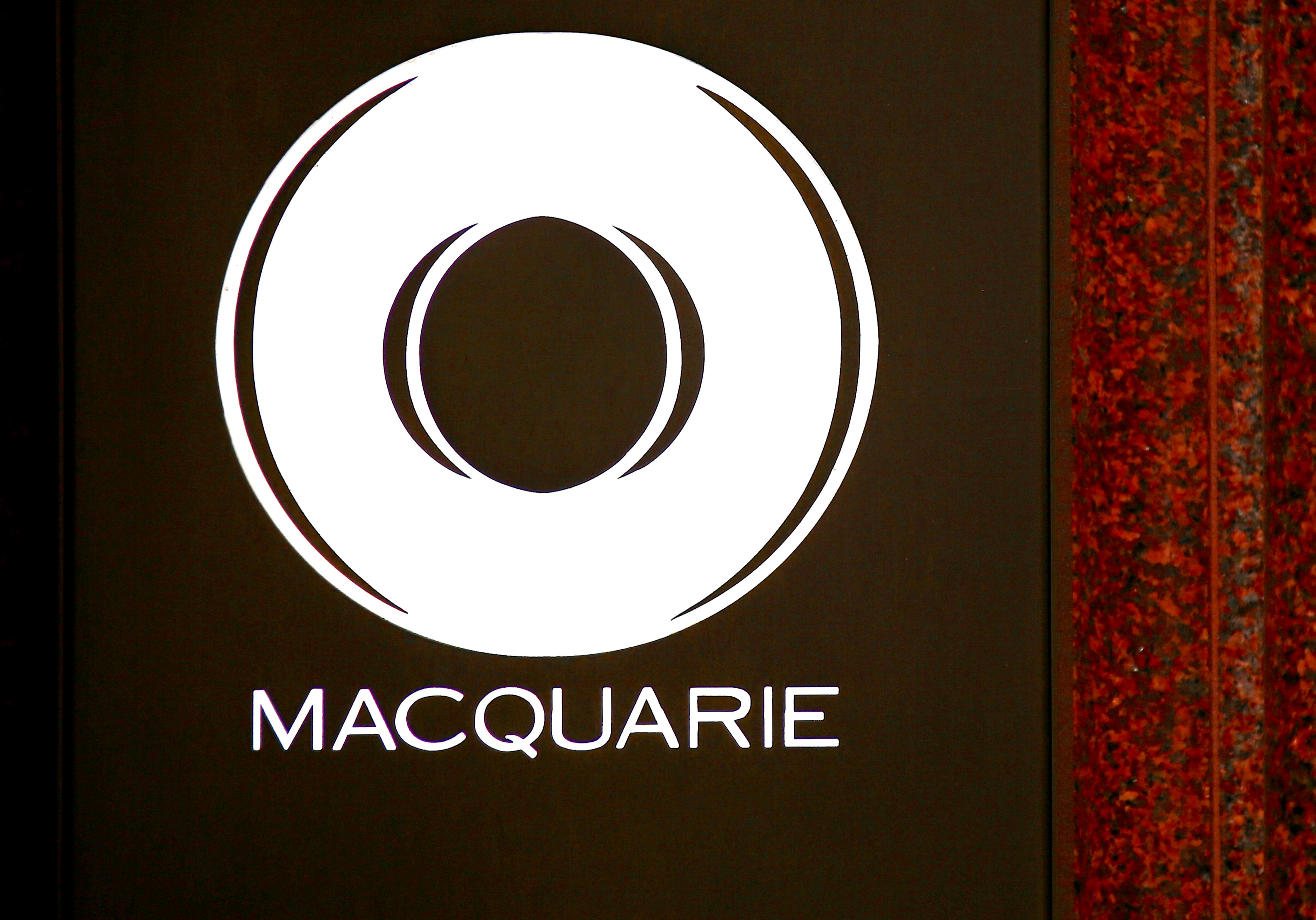 The logo of Australia's biggest investment bank Macquarie Group Ltd adorns the main entrance to their Sydney office headquarters in Australia