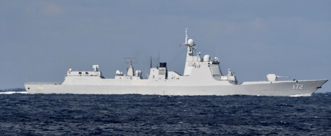 Chinese Navy's Kunming-class destroyer No.172 sails on the sea near Japan, in this handout photo taken by Japan Self-Defense Forces on October 18, 2021 and released by the Joint Staff Office of the Defense Ministry of Japan. Joint Staff Office of the Defense Ministry of Japan/Handout via REUTERS  
