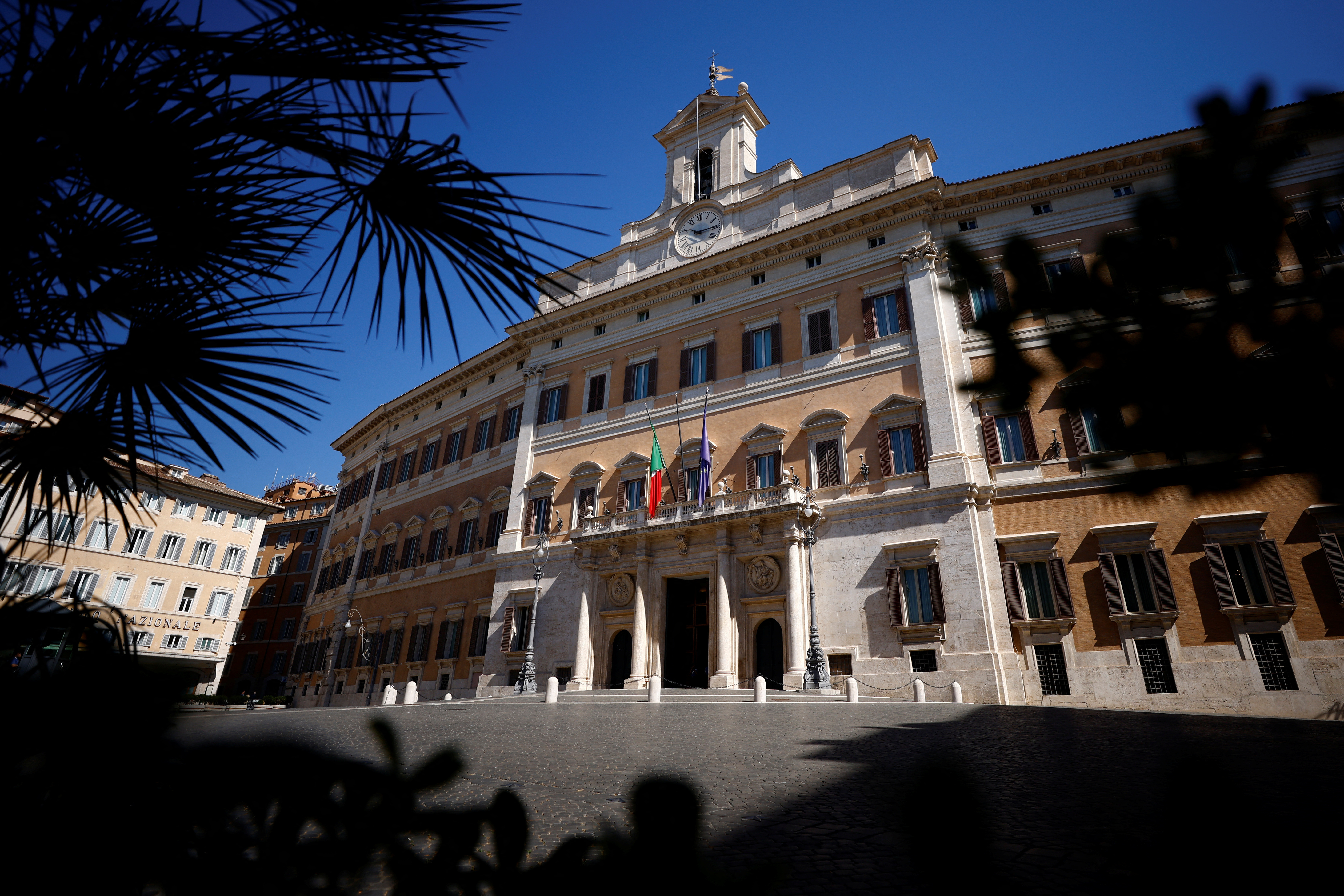 A view of Montecitorio Palace in Rome