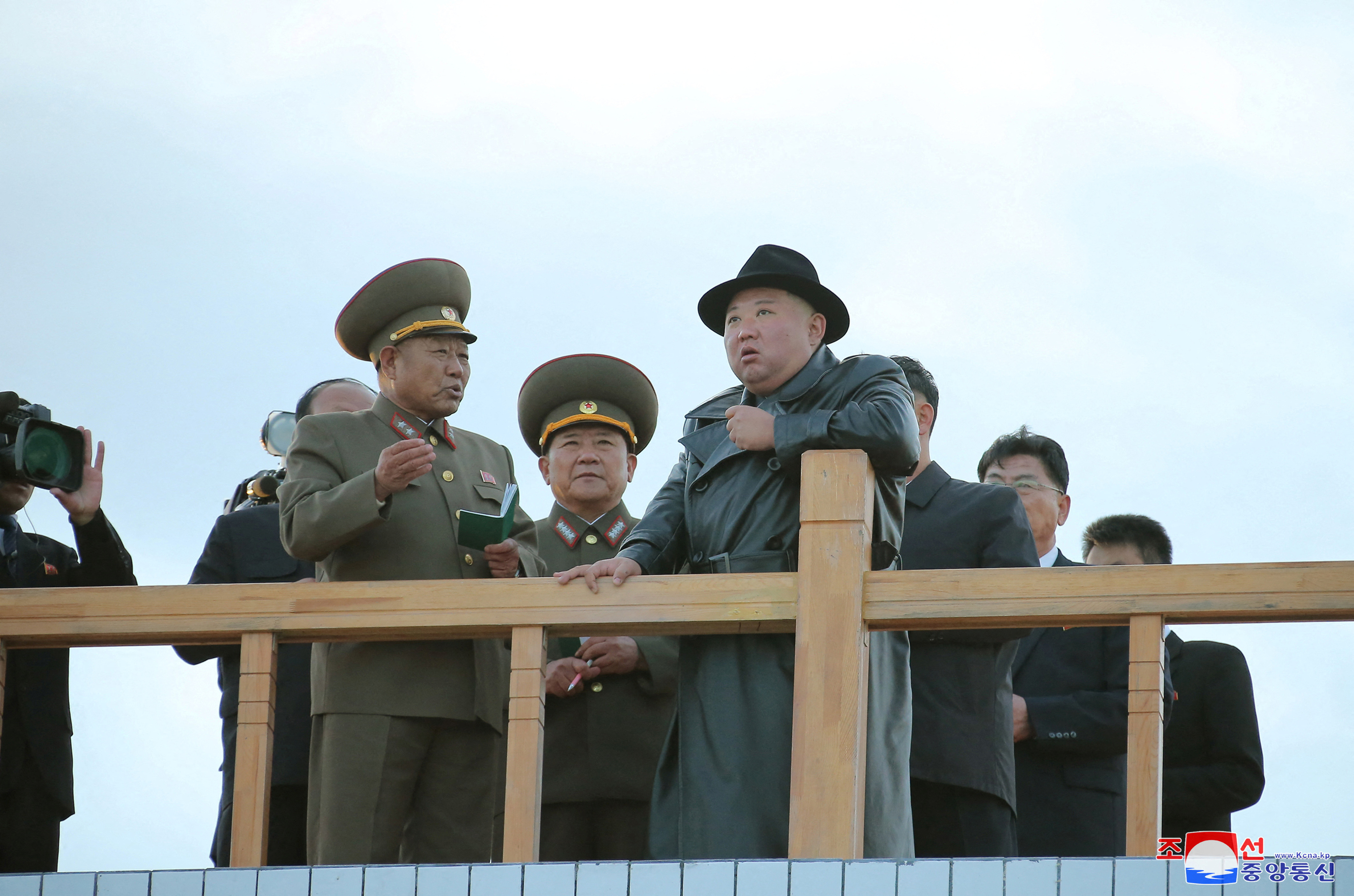 North Korea's leader Kim Jong Un attends the opening ceremony of the Ryonpho Greenhouse Farm