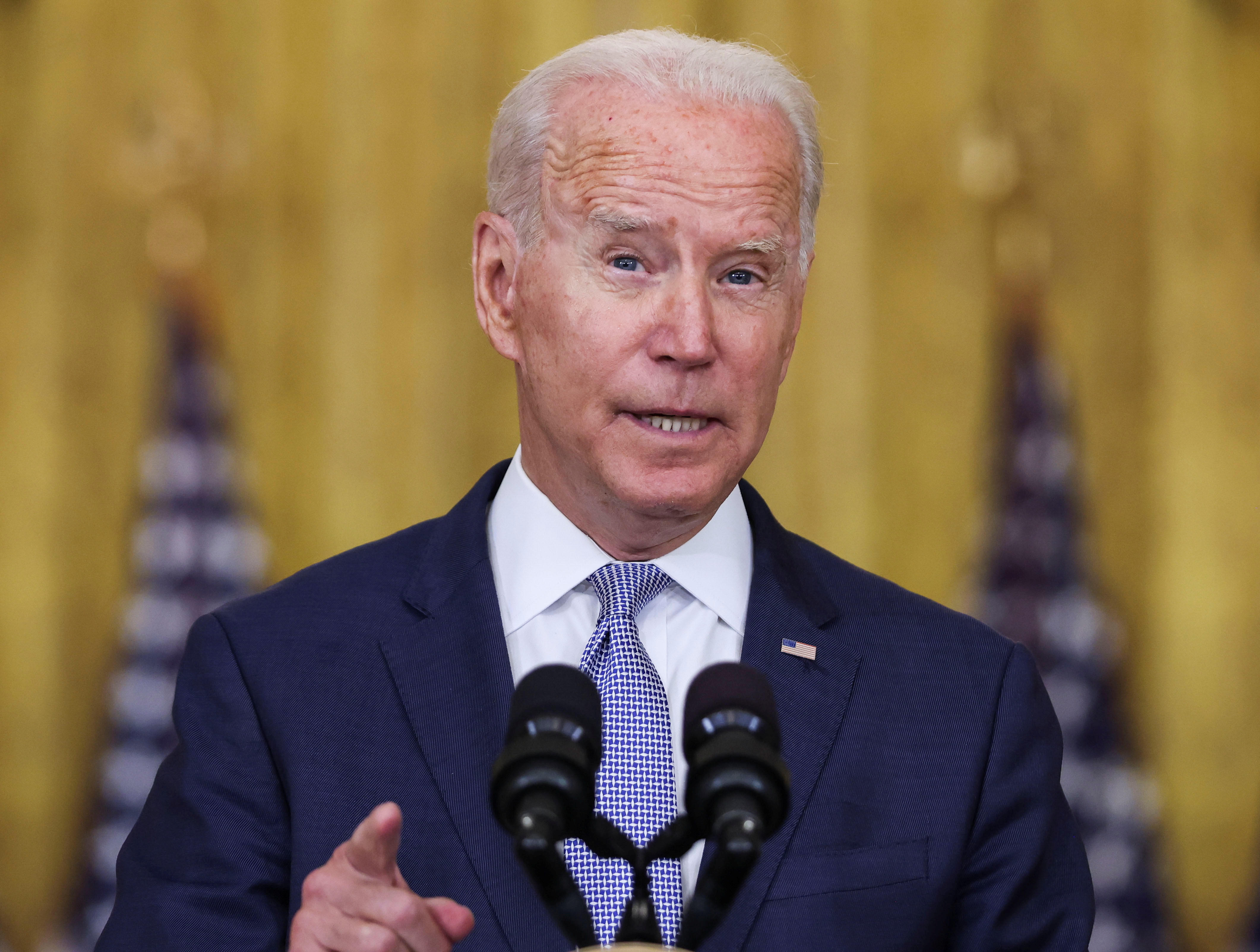 U.S. President Biden discusses administration efforts to lower drug prices in a speech at the White House in Washington