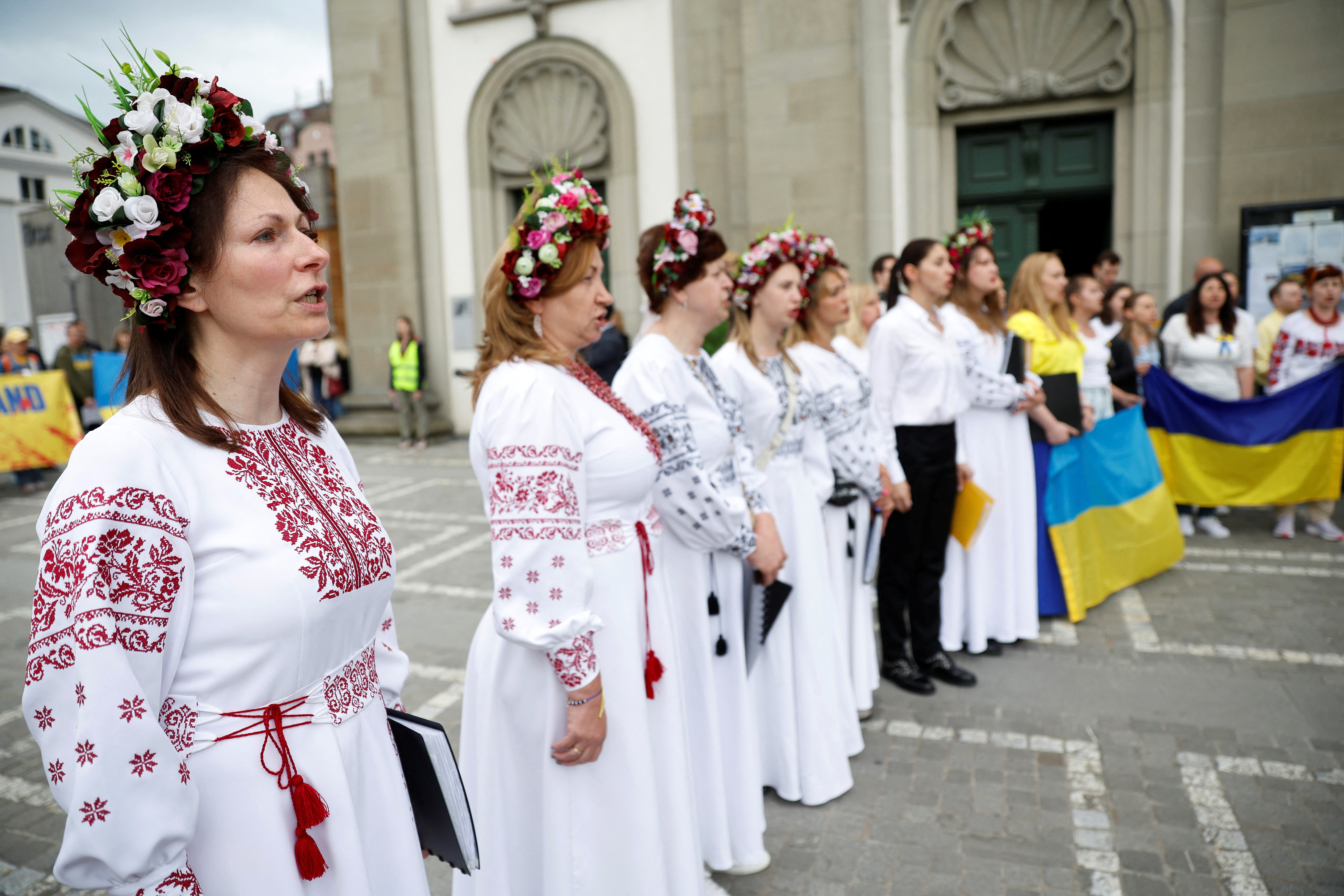 Flashmob during 'Summit on peace in Ukraine' in Lucerne