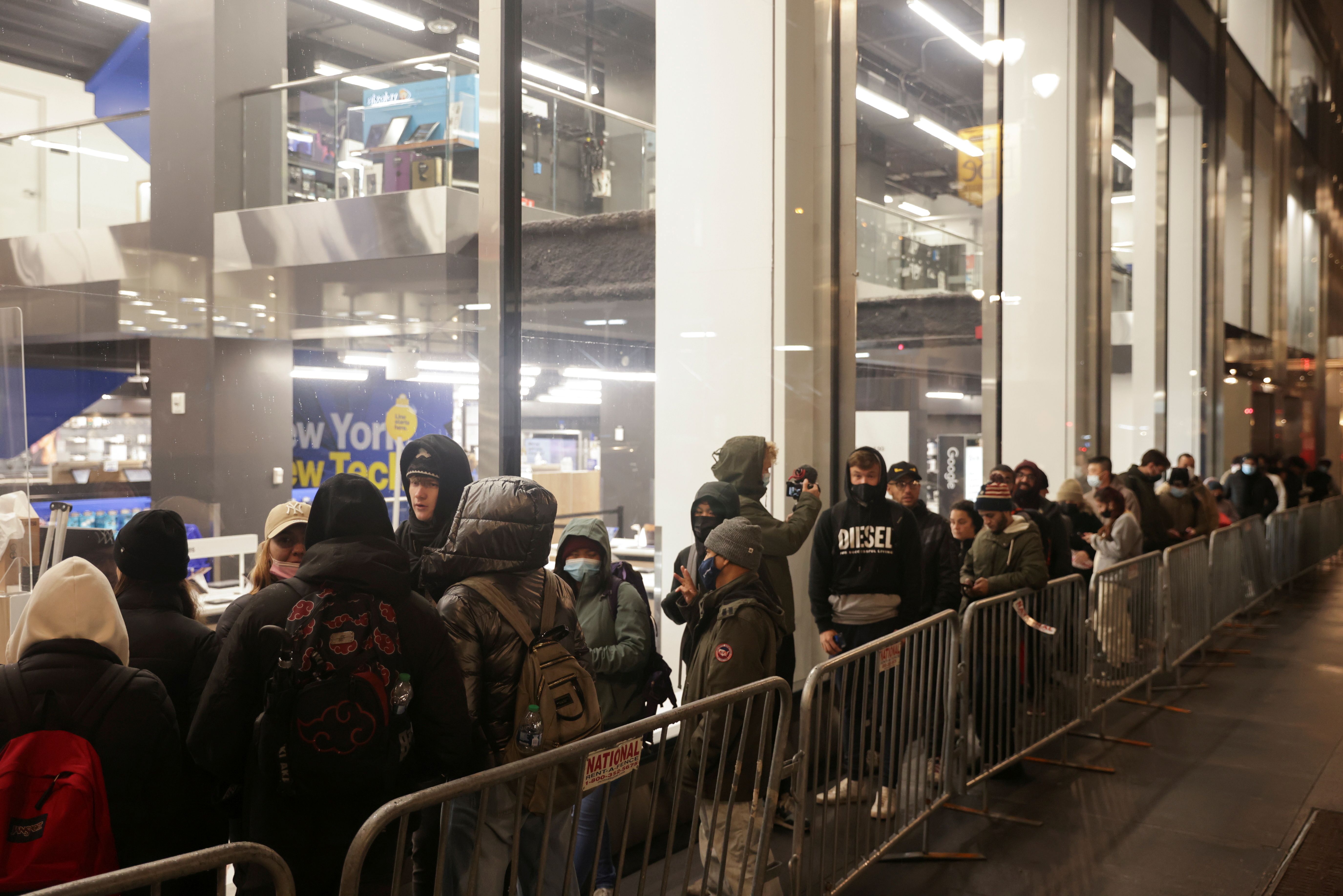 People at Best Buy before Black Friday sales in the Manhattan borough of New York City