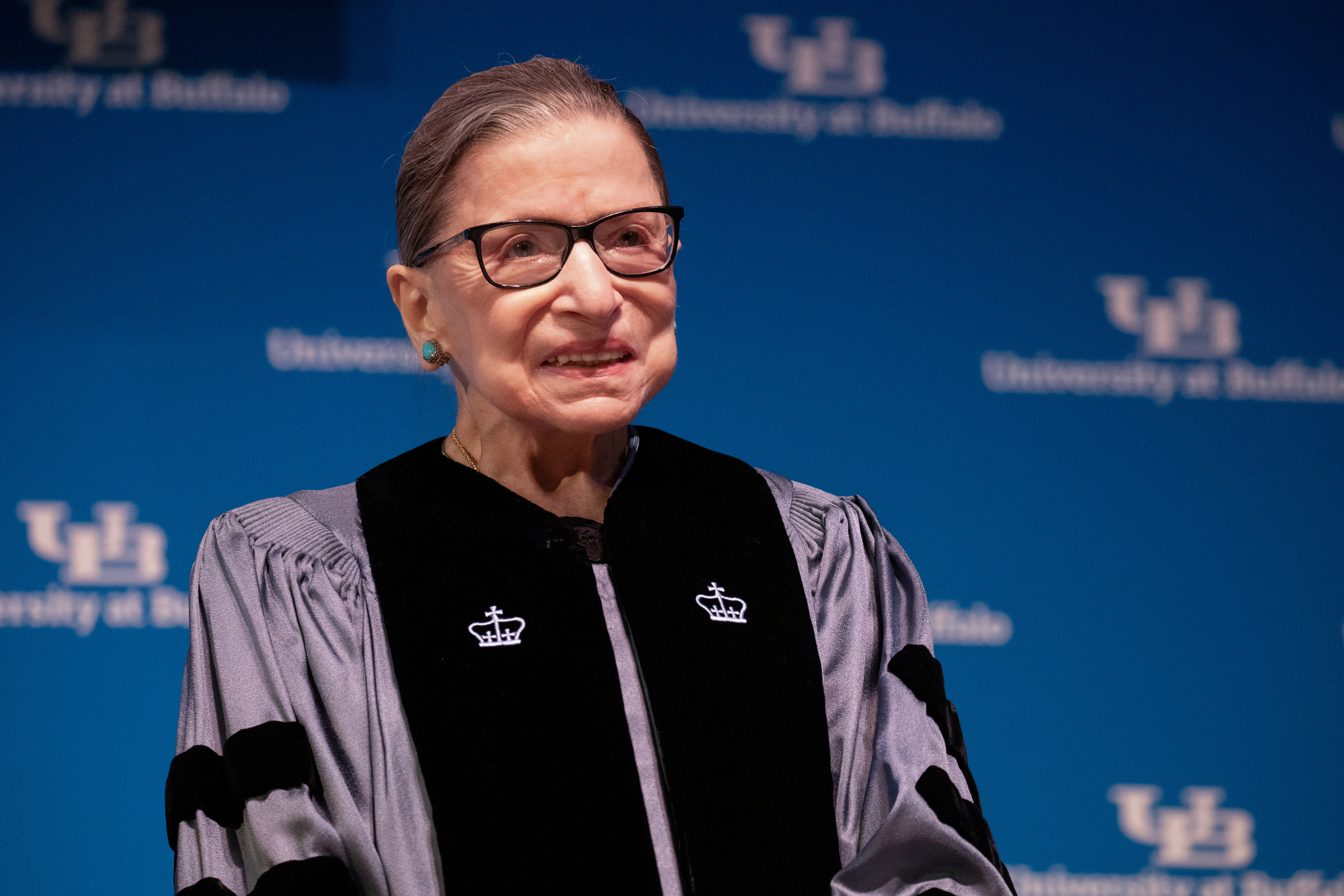 U.S. Supreme Court Justice Ruth Bader Ginsburg speaks at University of Buffalo School of Law in Buffalo, New York
