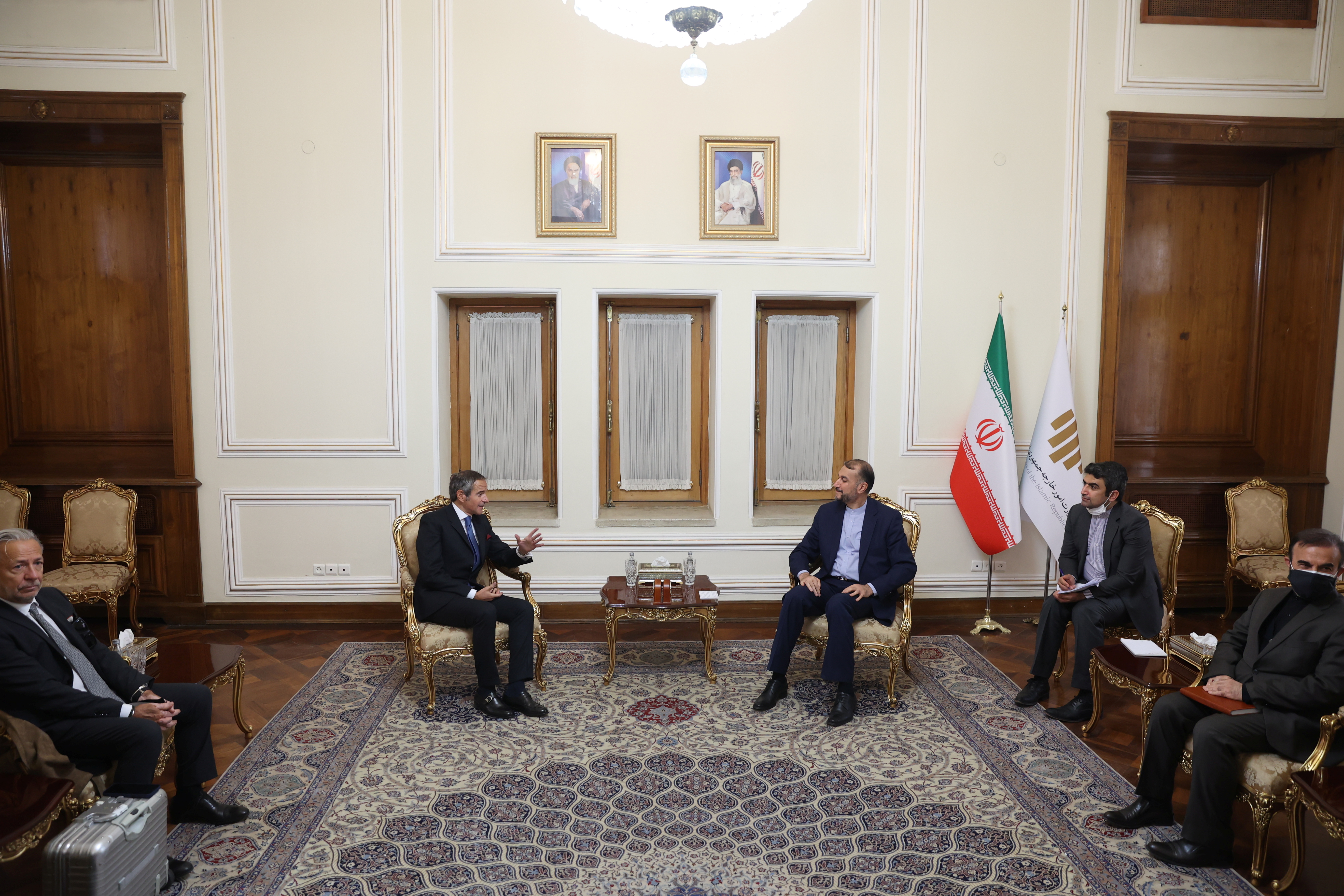 International Atomic Energy Agency (IAEA) Director General Rafael Grossi meets with Iran's Foreign Minister Hossein Amir-Abdollahian in Tehran, Iran, November 23, 2021. Majid Asgaripour/WANA (West Asia News Agency) via REUTERS  