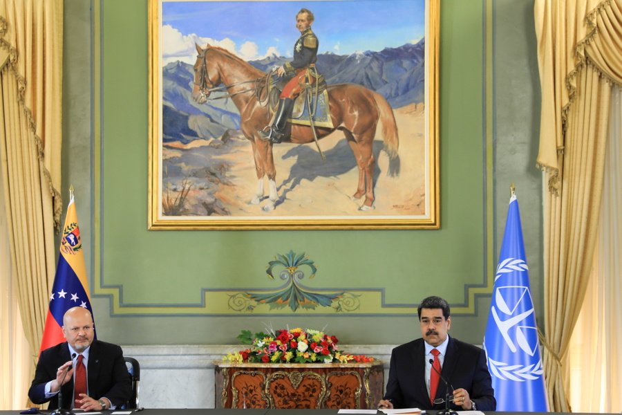 International Criminal Court prosecutor Khan meets Venezuela's President Maduro in Caracas