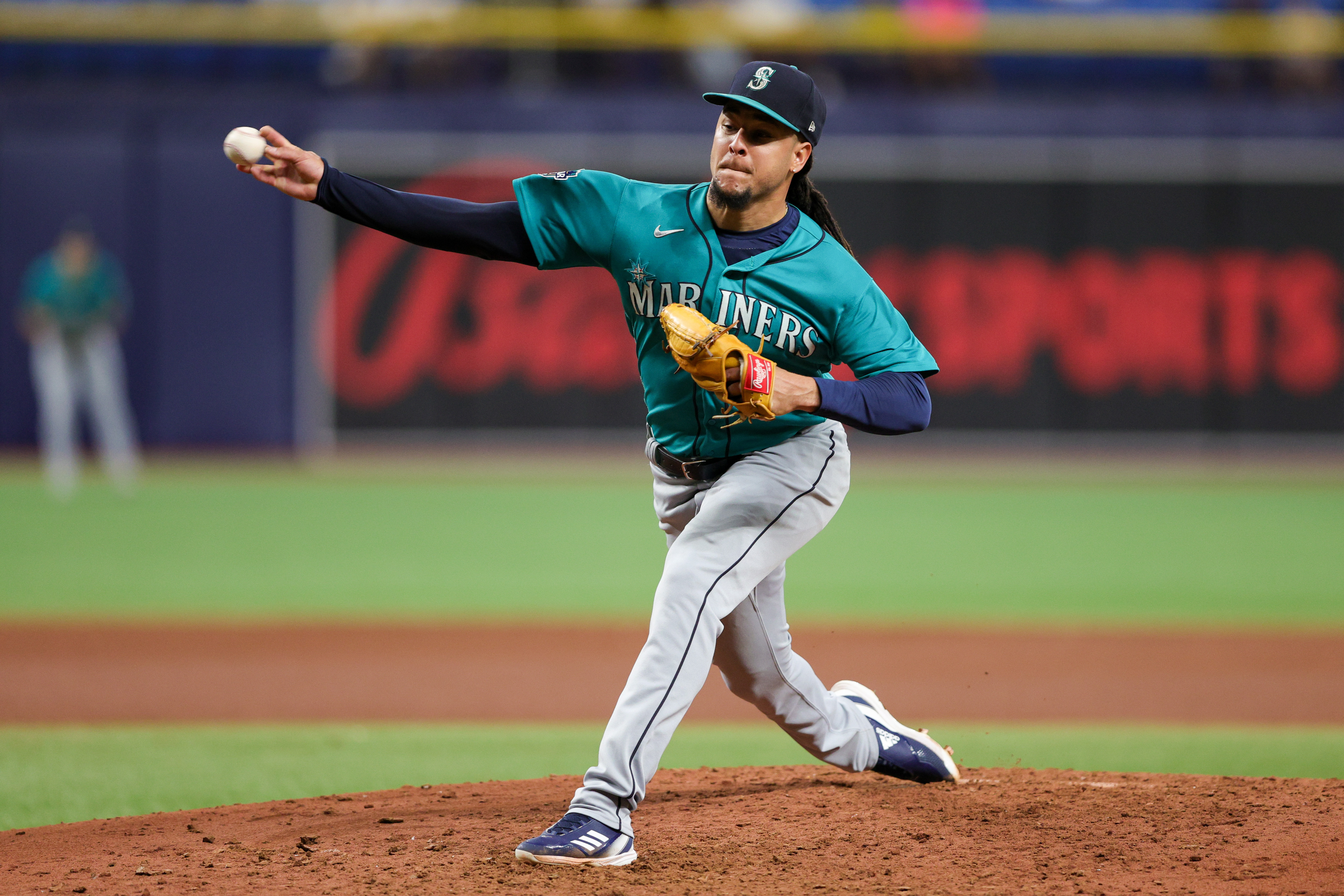 Matt Brash of the Seattle Mariners pitches against the Tampa Bay