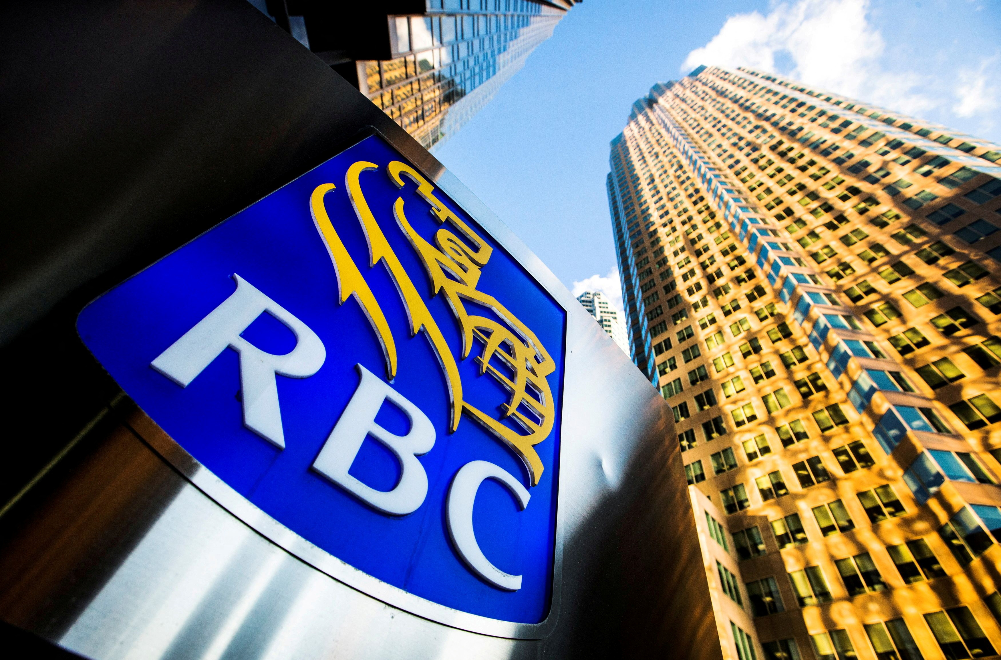 FILE PHOTO: A Royal Bank of Canada logo is seen on Bay Street in the heart of the financial district in Toronto