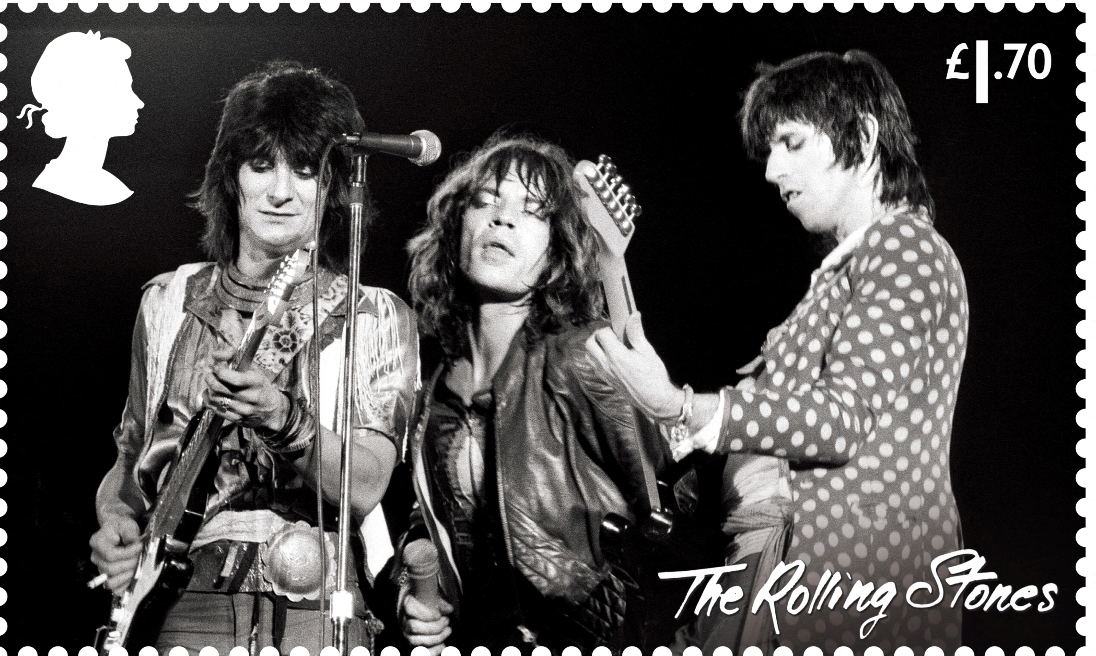 One of the dedicated Royal Mail stamps to honour 60 years of the legendary rock group The Rolling Stones is seen in this undated handout image. Royal Mail/Handout via REUTERS 