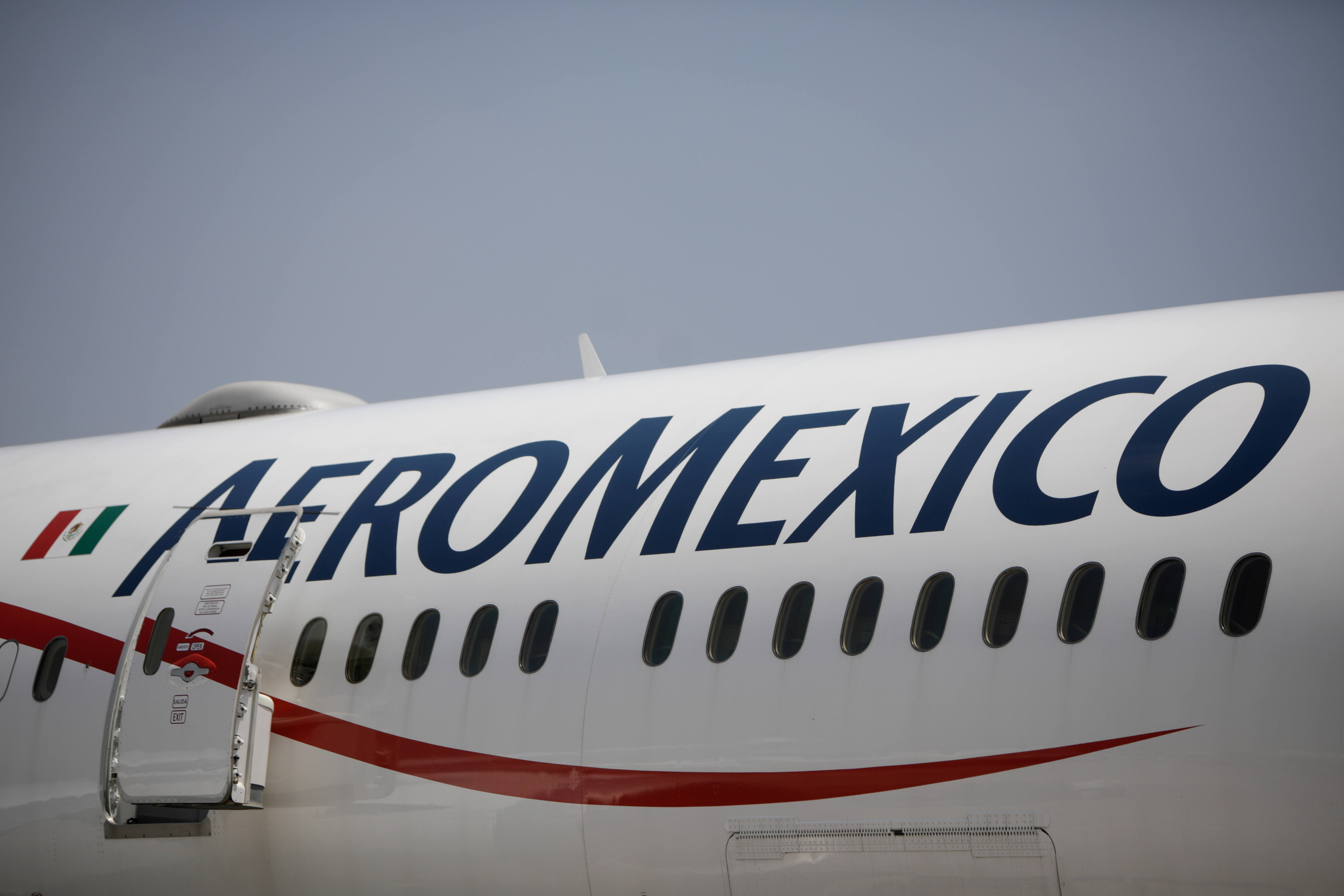 An Aeromexico Boeing 737 MAX 9 fuselage, part of the new airplanes incorporated to its fleet, is pictured at the Benito Juarez International airport, in Mexico City