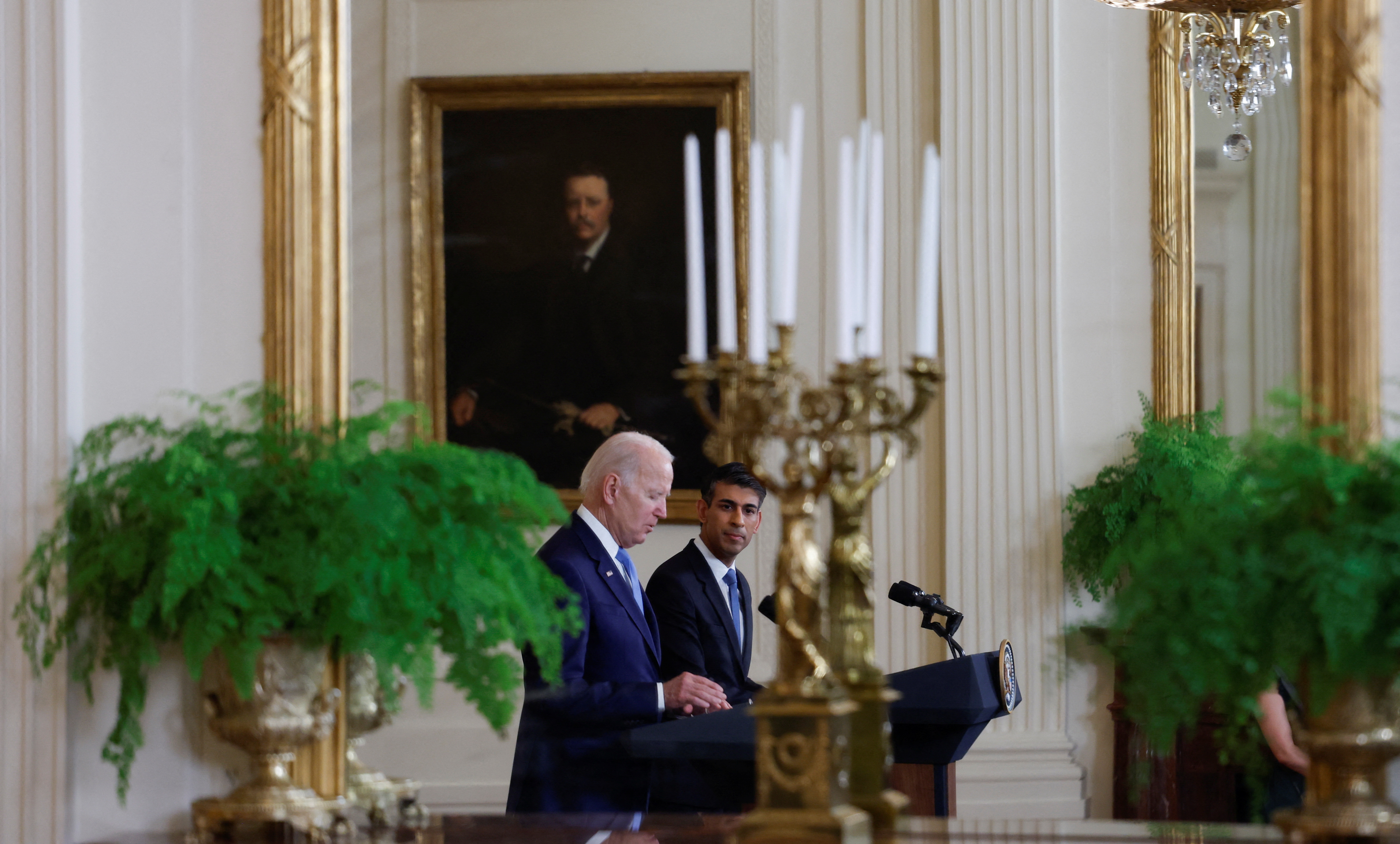 U.S. President Biden and British Prime Minister Sunak hold joint news conference at the White House in Washington