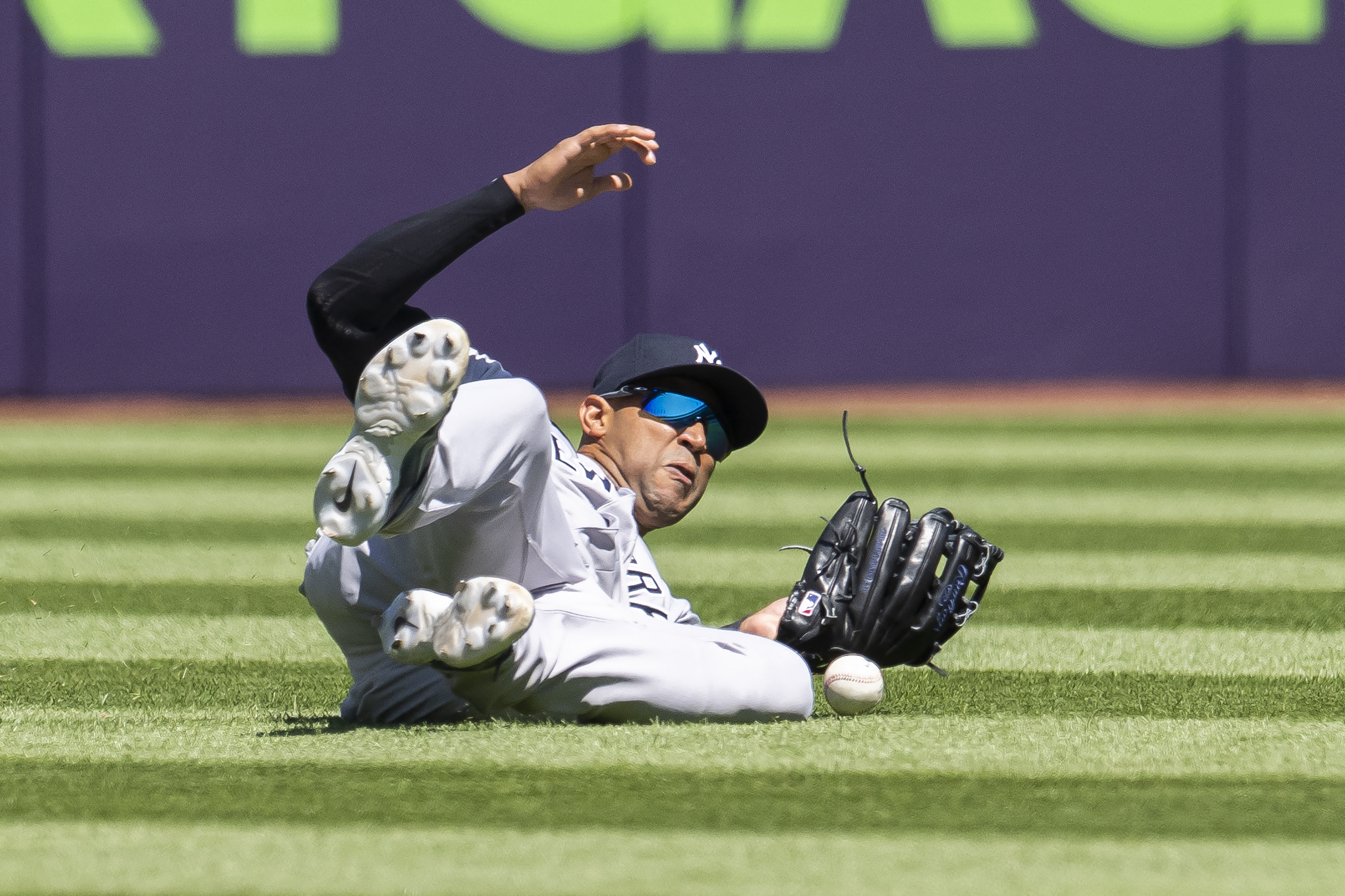 Oswaldo Cabrera of the New York Yankees makes a catch in right field  News Photo - Getty Images