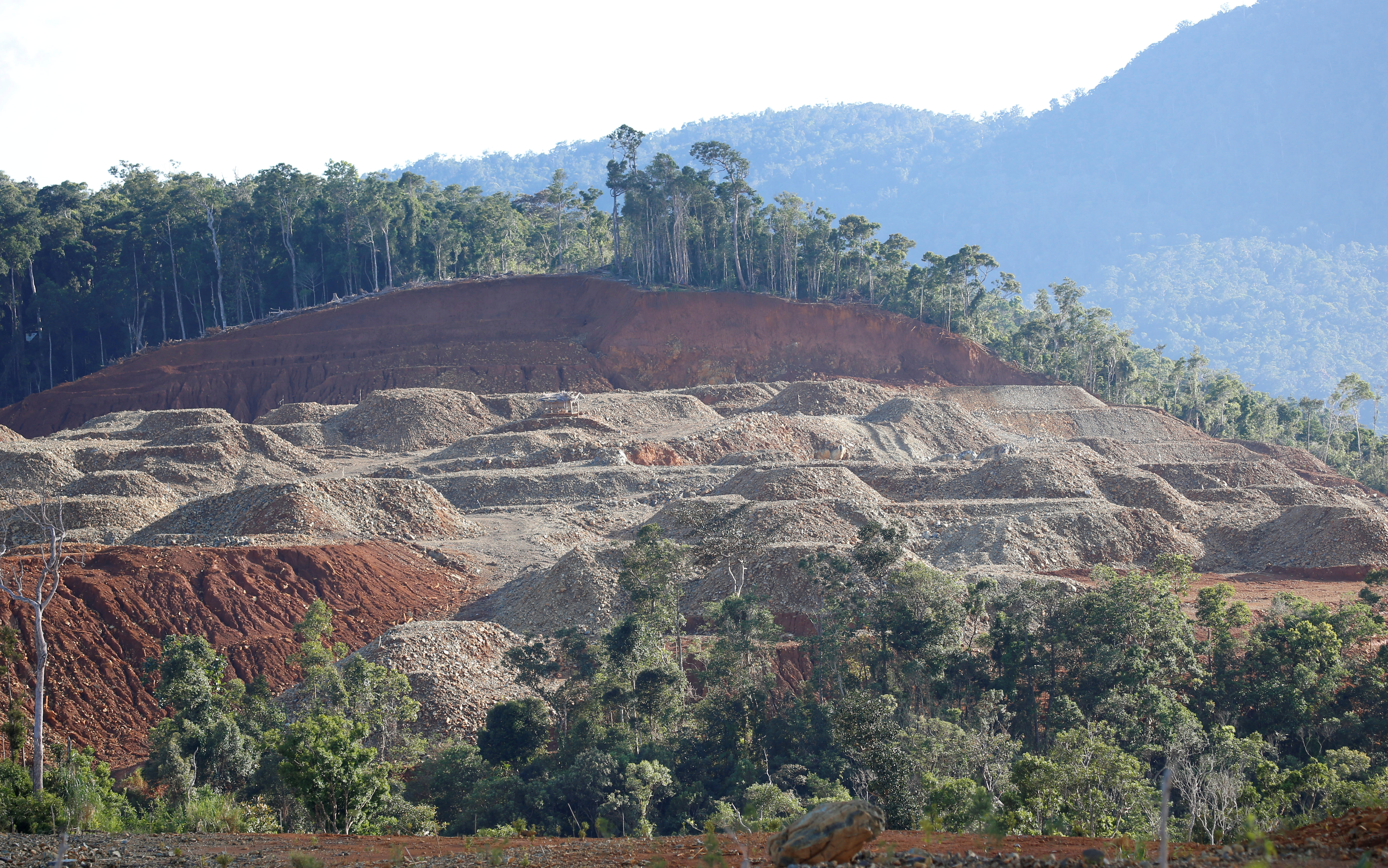 A view of nickel ore stockpiles at DMCI Mining Corporation's mine in Sta Cruz Zambales