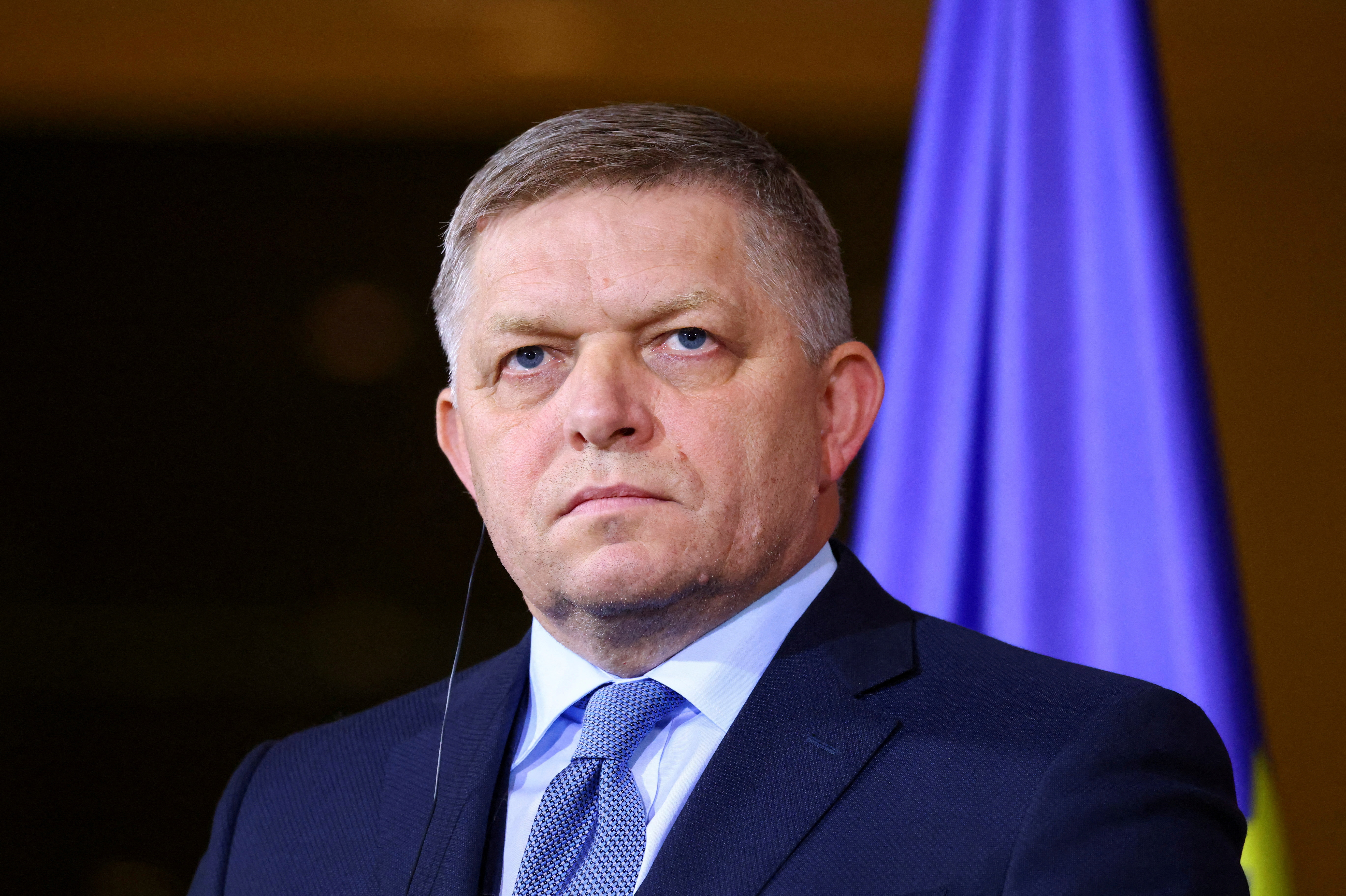 Slovak PM Robert Fico attends a press conference in Berlin