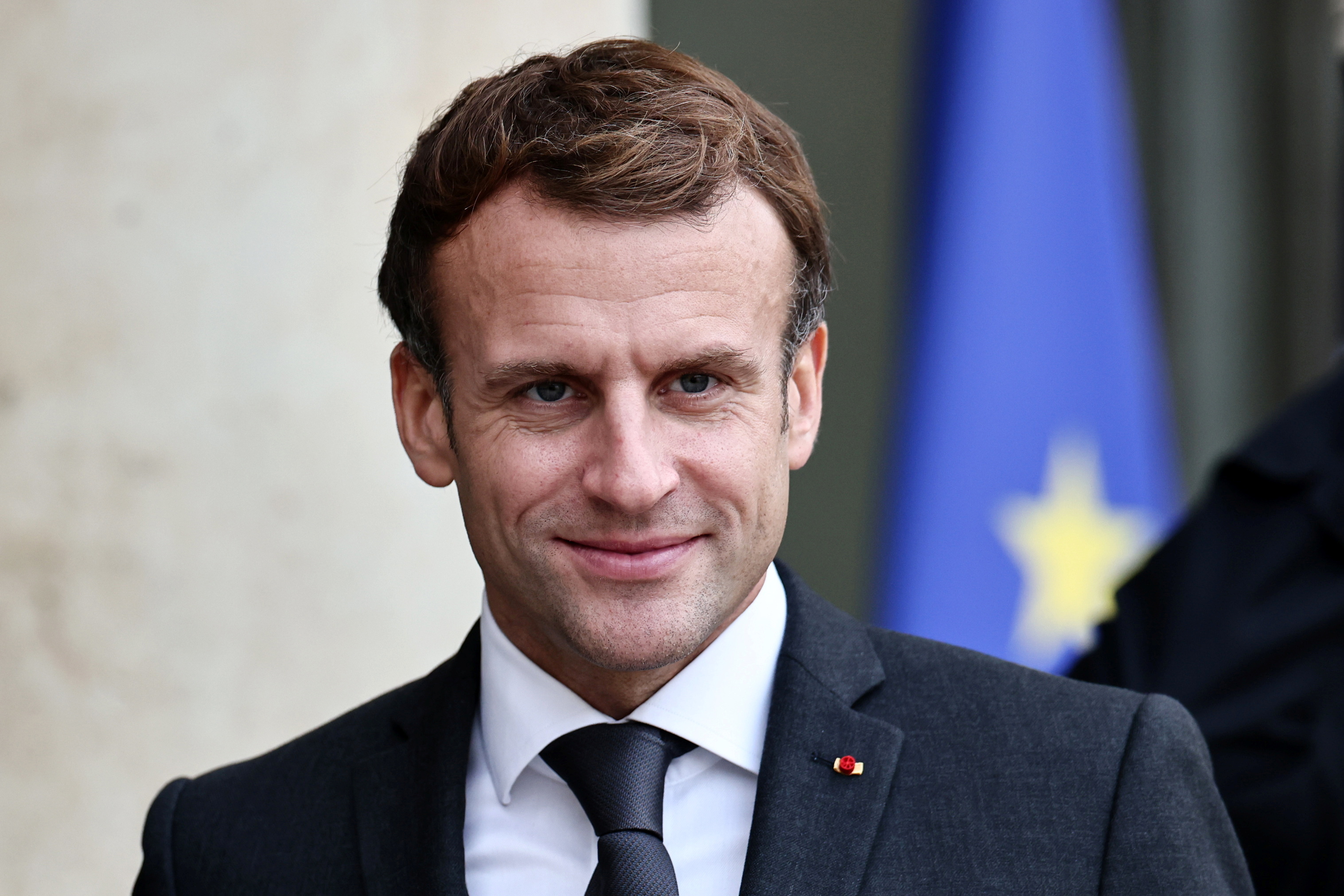 French President Emmanuel Macron at the Elysee Palace in Paris