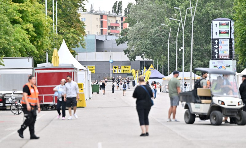 General view outside Happel stadium after Taylor Swift's three concerts in Vienna this week were canceled