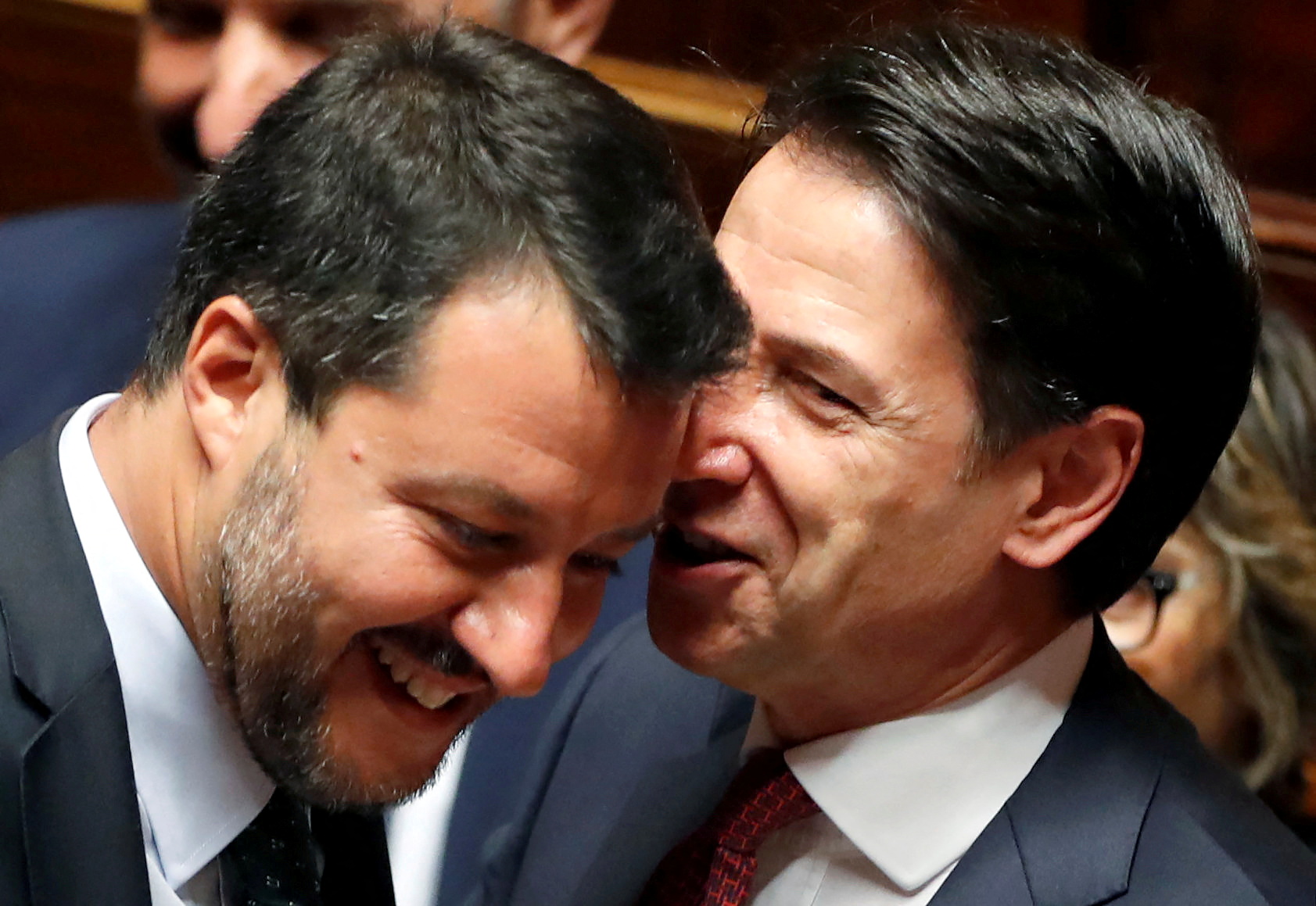 Italian Prime Minister Giuseppe Conte addresses the upper house of parliament over the ongoing government crisis, in Rome