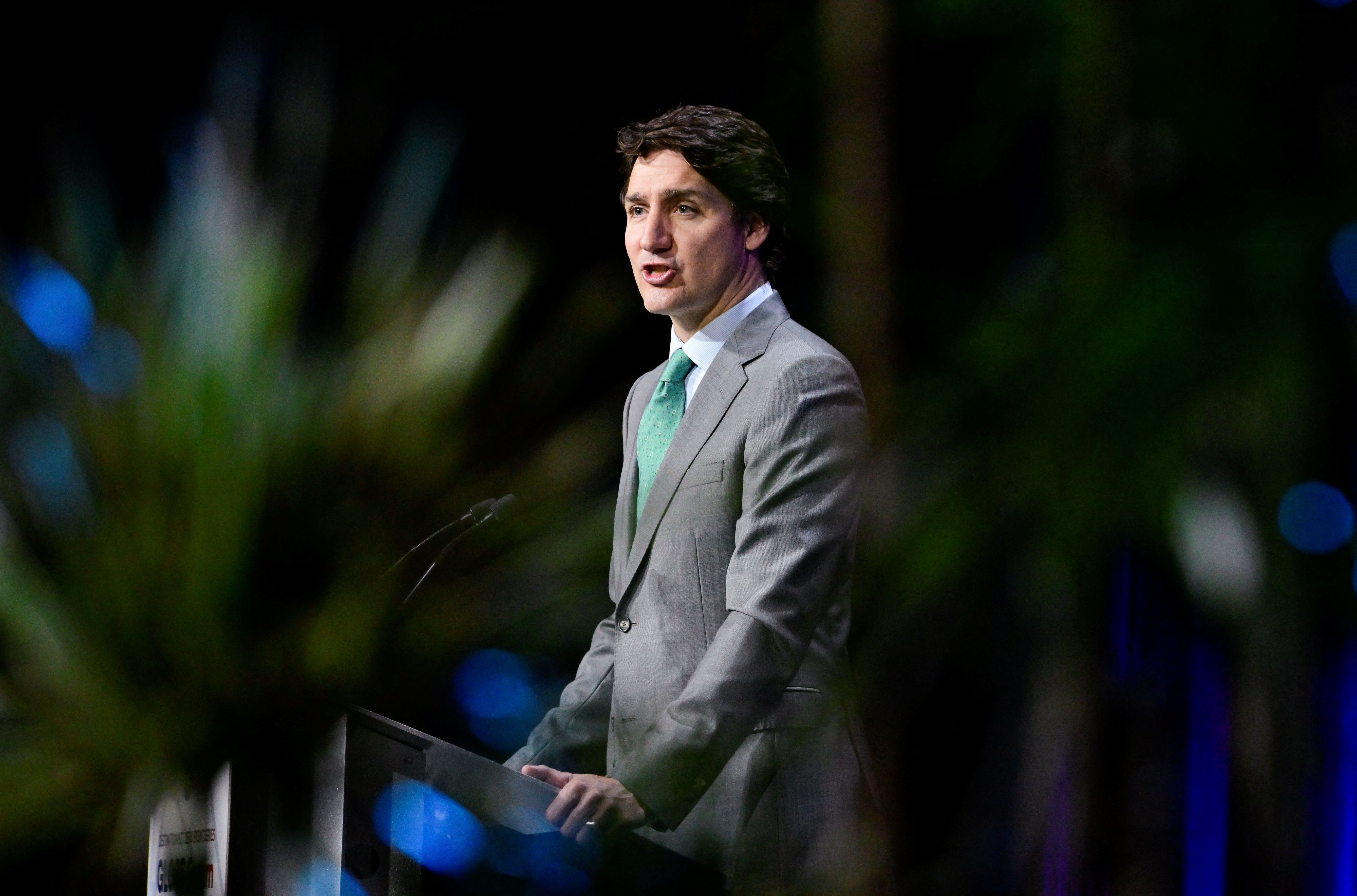 Canada's Prime Minister Trudeau makes a climate speech in Vancouver