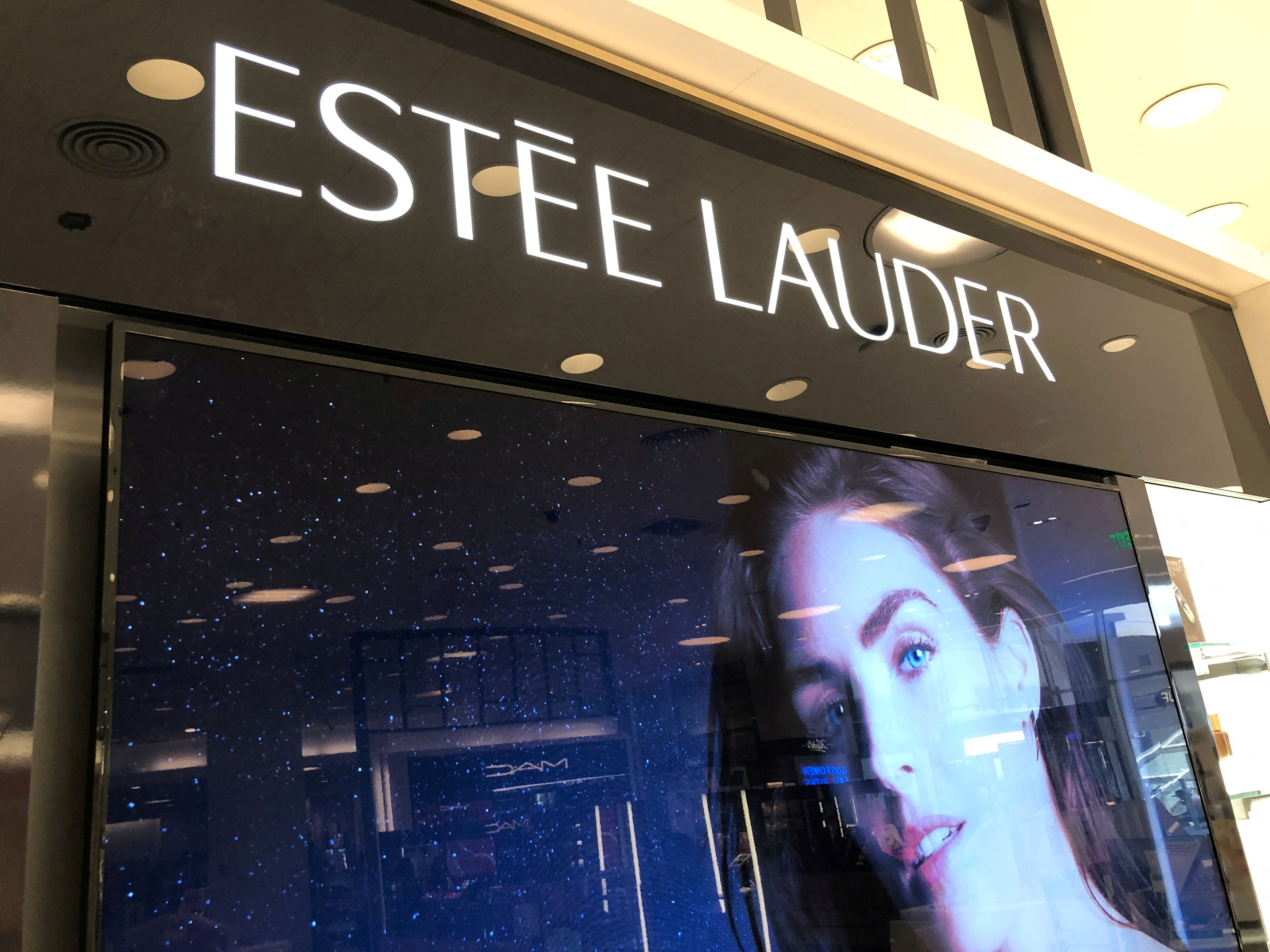 An Estee Lauder cosmetics counter is seen in Los Angeles