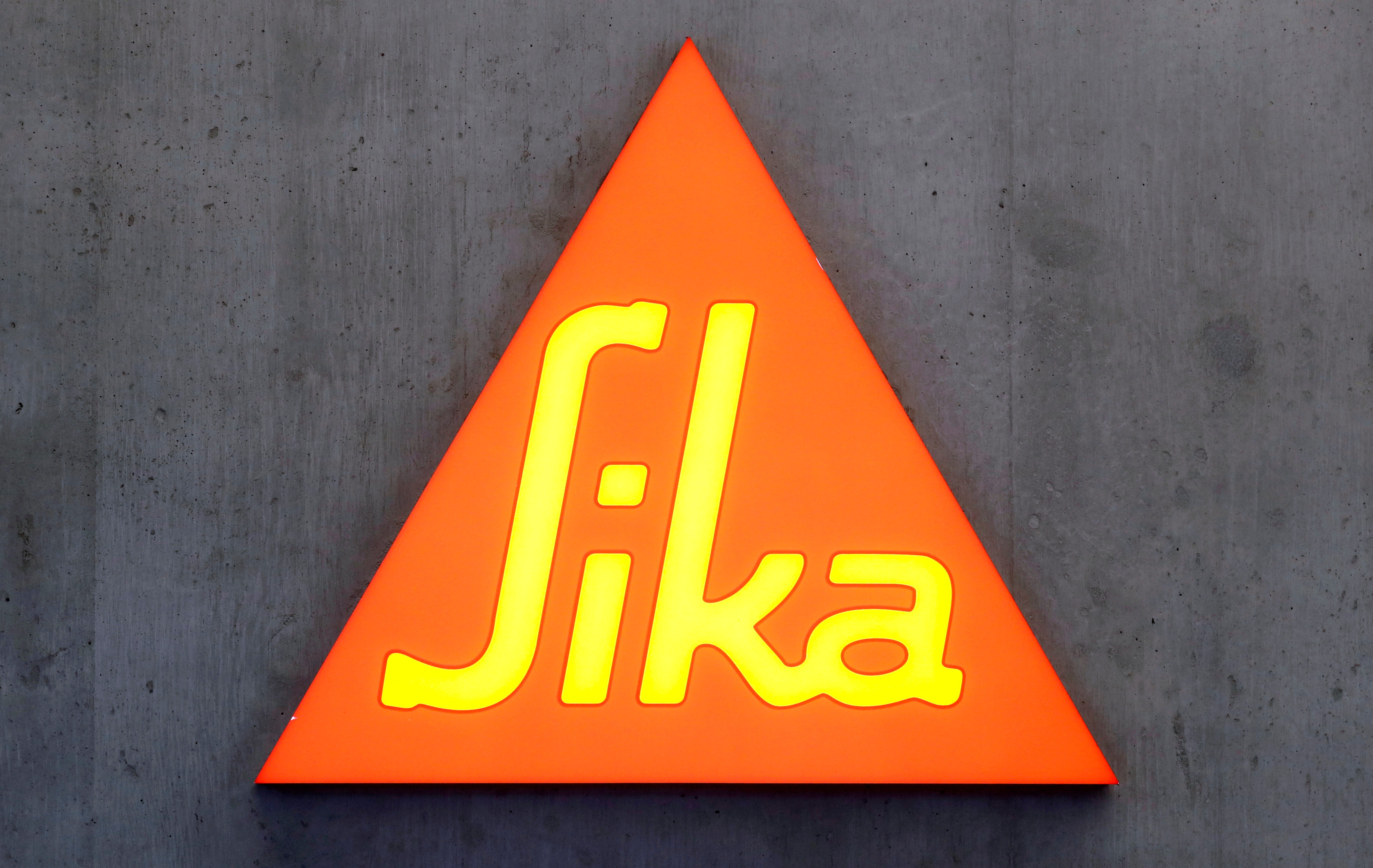 Logo of Swiss chemical group Sika is seen in Zurich