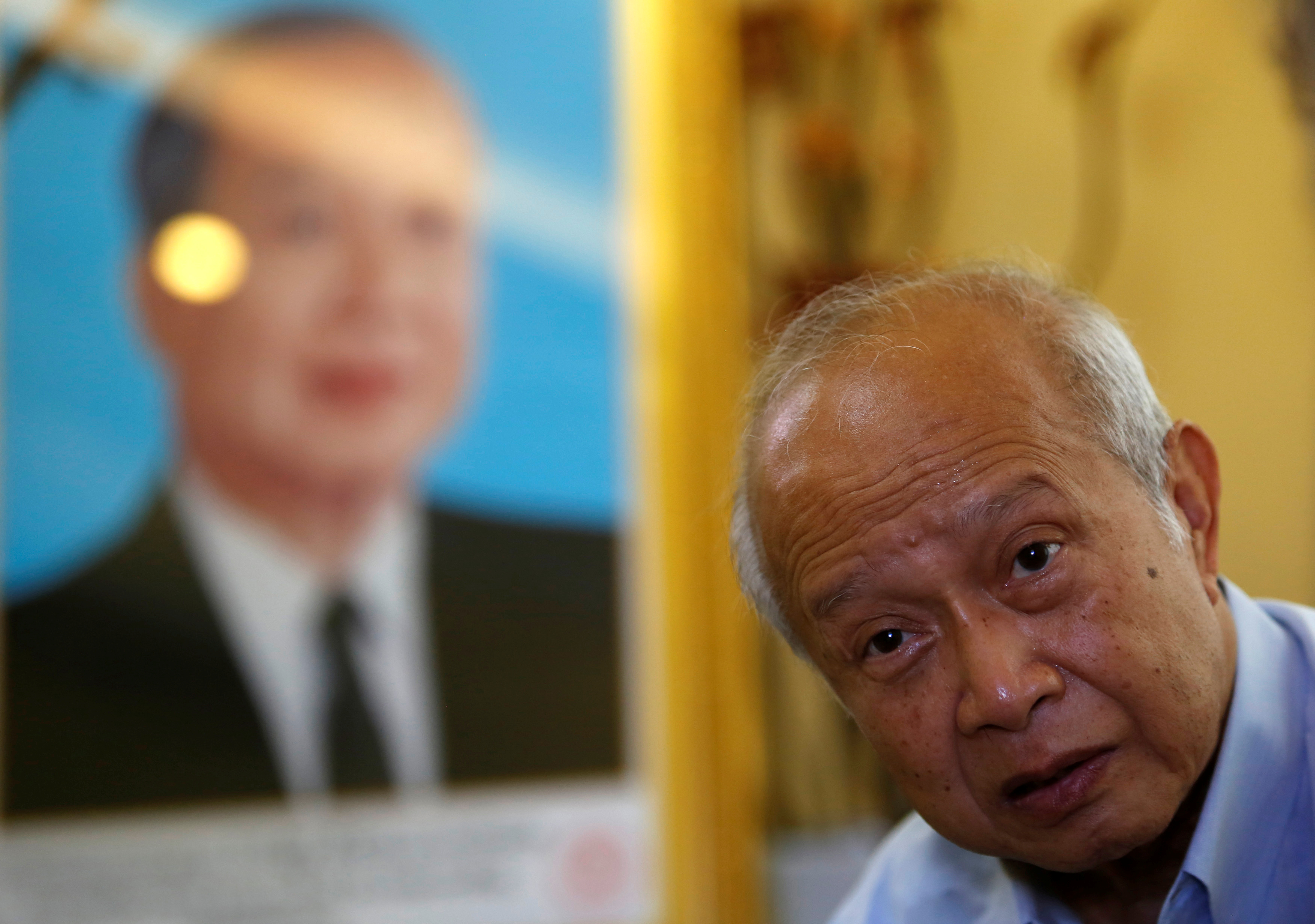 Prince Norodom Ranariddh gestures during an interview with Reuters at his home in central Phnom Penh, Cambodia October 14, 2017. REUTERS/Samrang Pring