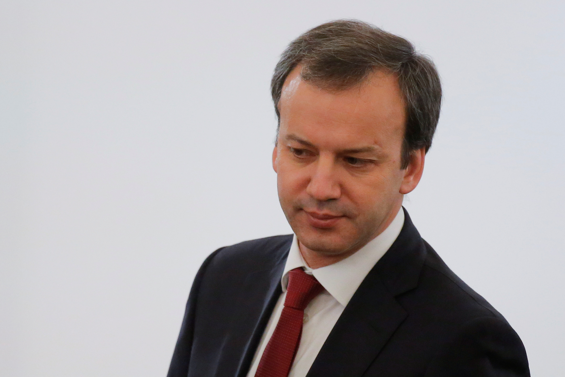 Russian Deputy PM Dvorkovich waits before annual state of nation address attended by Russian President Putin at Kremlin in Moscow