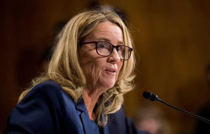 Christine Blasey Ford testifies during the Senate Judiciary Committee hearing on Capitol Hill in Washington