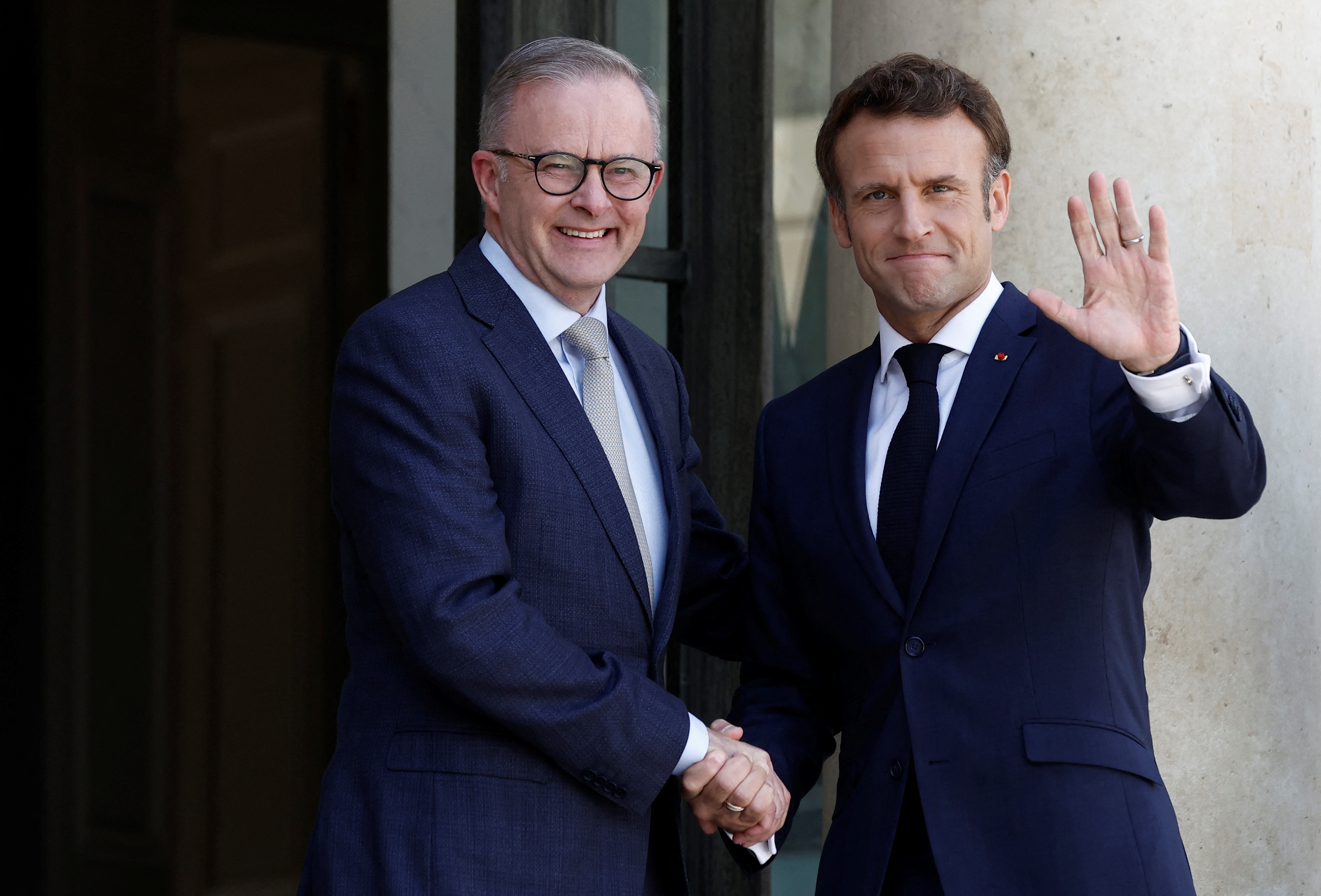 French President Macron meets Australian PM Albanese in Paris
