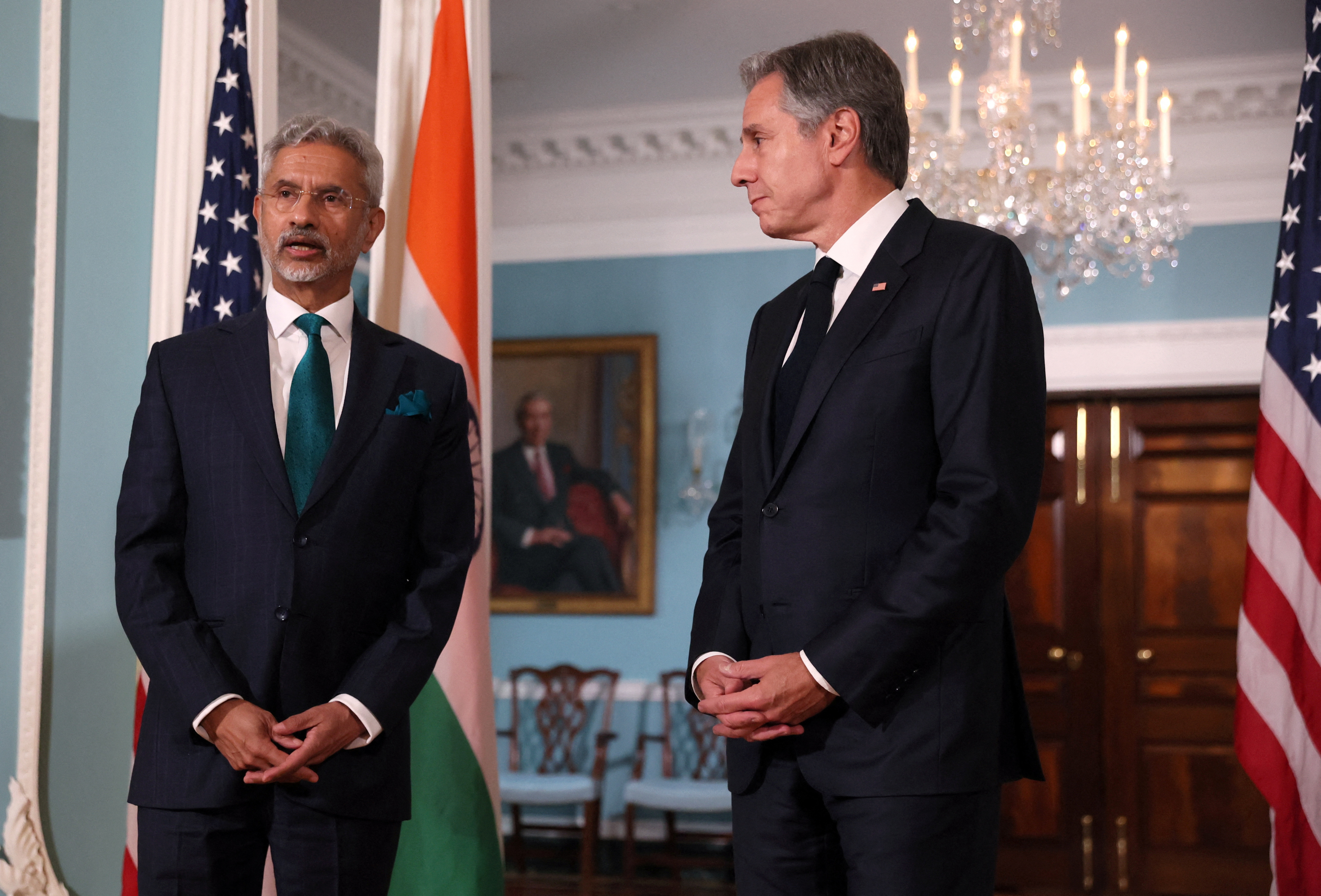 U.S. Secretary of State Antony Blinken meets with India's External Affairs Minister Subrahmanyam Jaishankar in Washington, U.S.