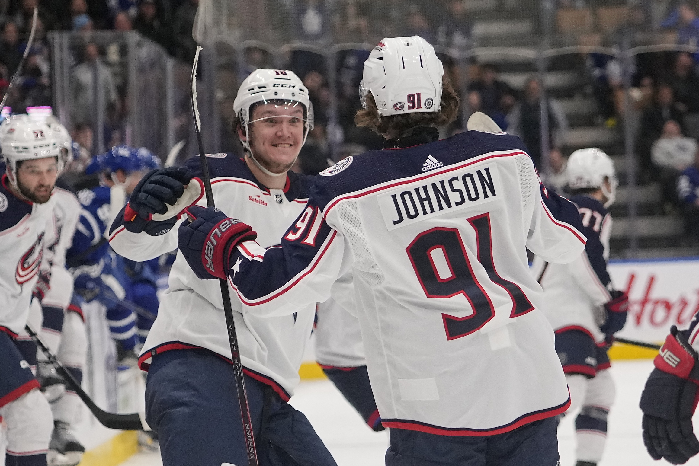 Blue Jackets blow five-goal lead, still beat Maple Leafs 6-5 in OT ...