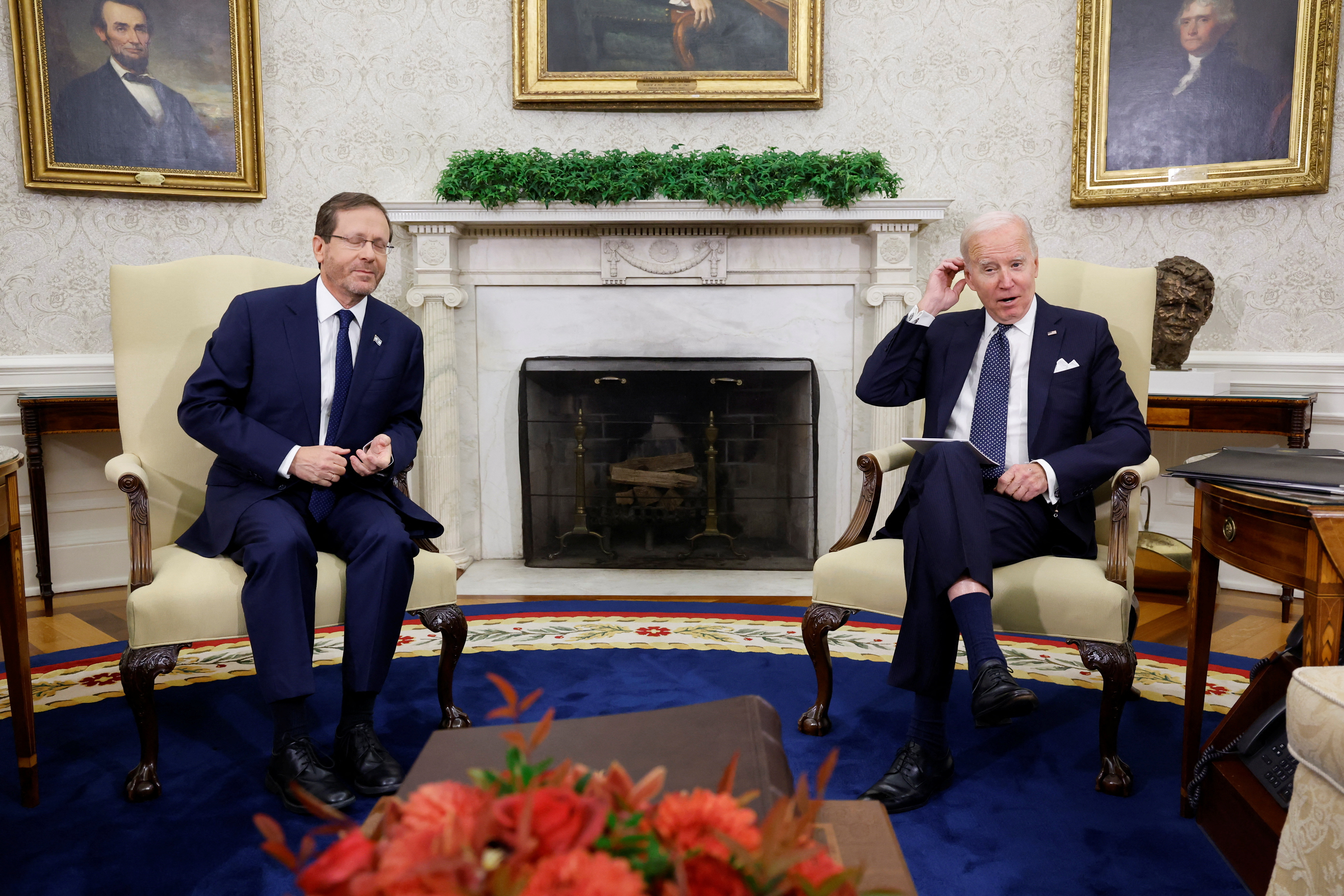 U.S. President Biden meets with Israeli President Herzog, in Washington